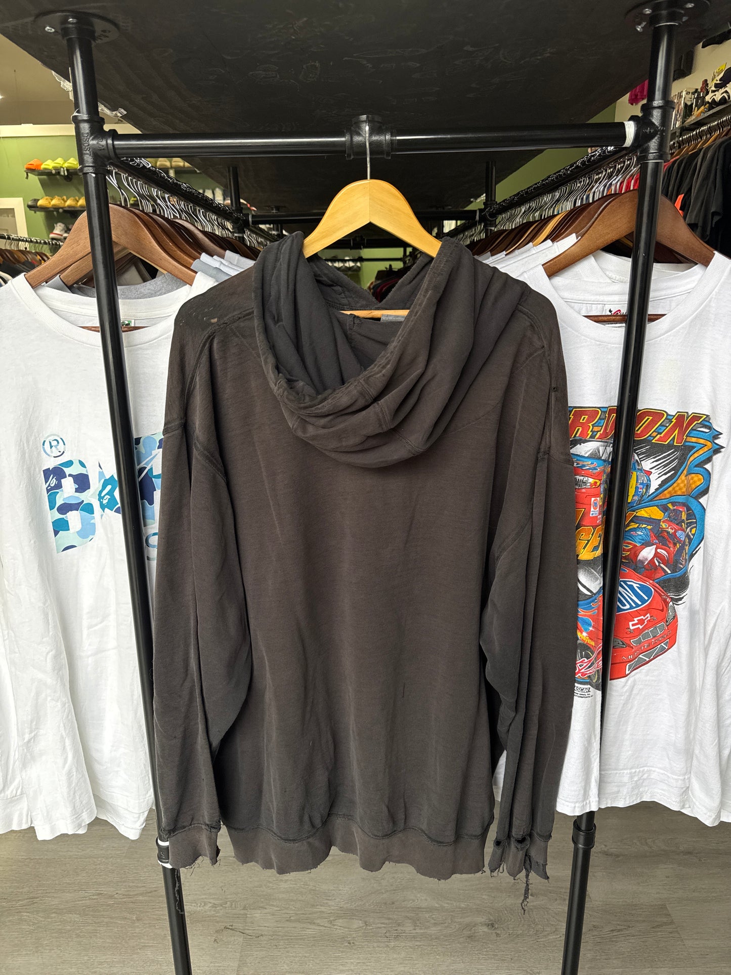 Vintage Nike Distressed Center Swoosh Logo Hoodie