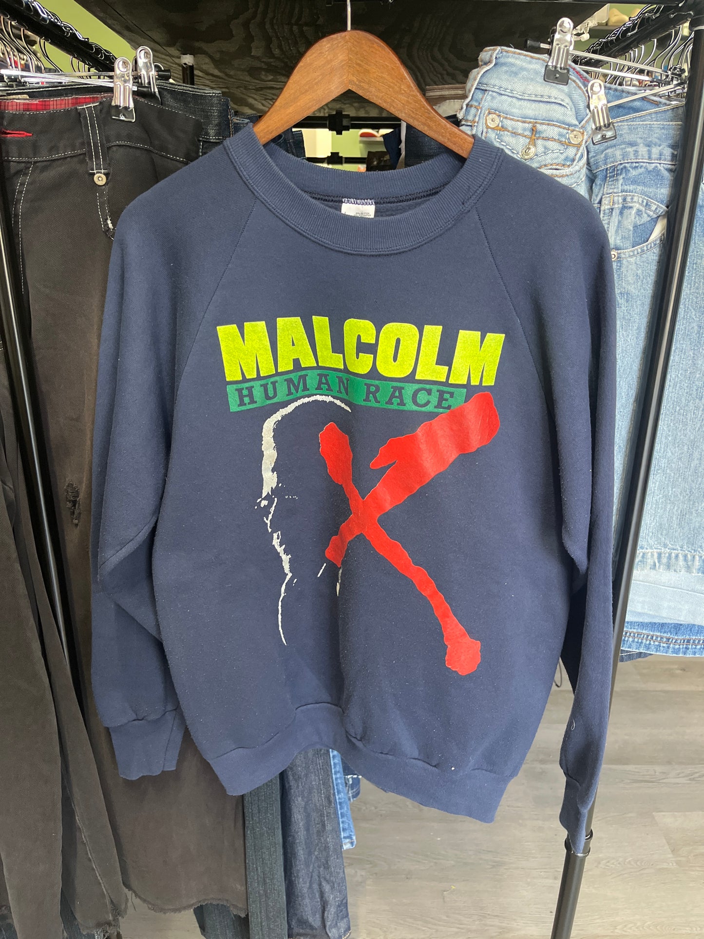 Vintage Malcolm X Human Race Crewneck