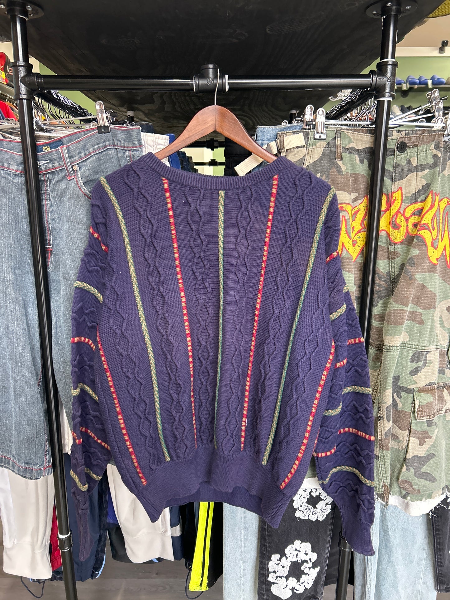 Vintage Navy Blue Sweater Knit Sweater