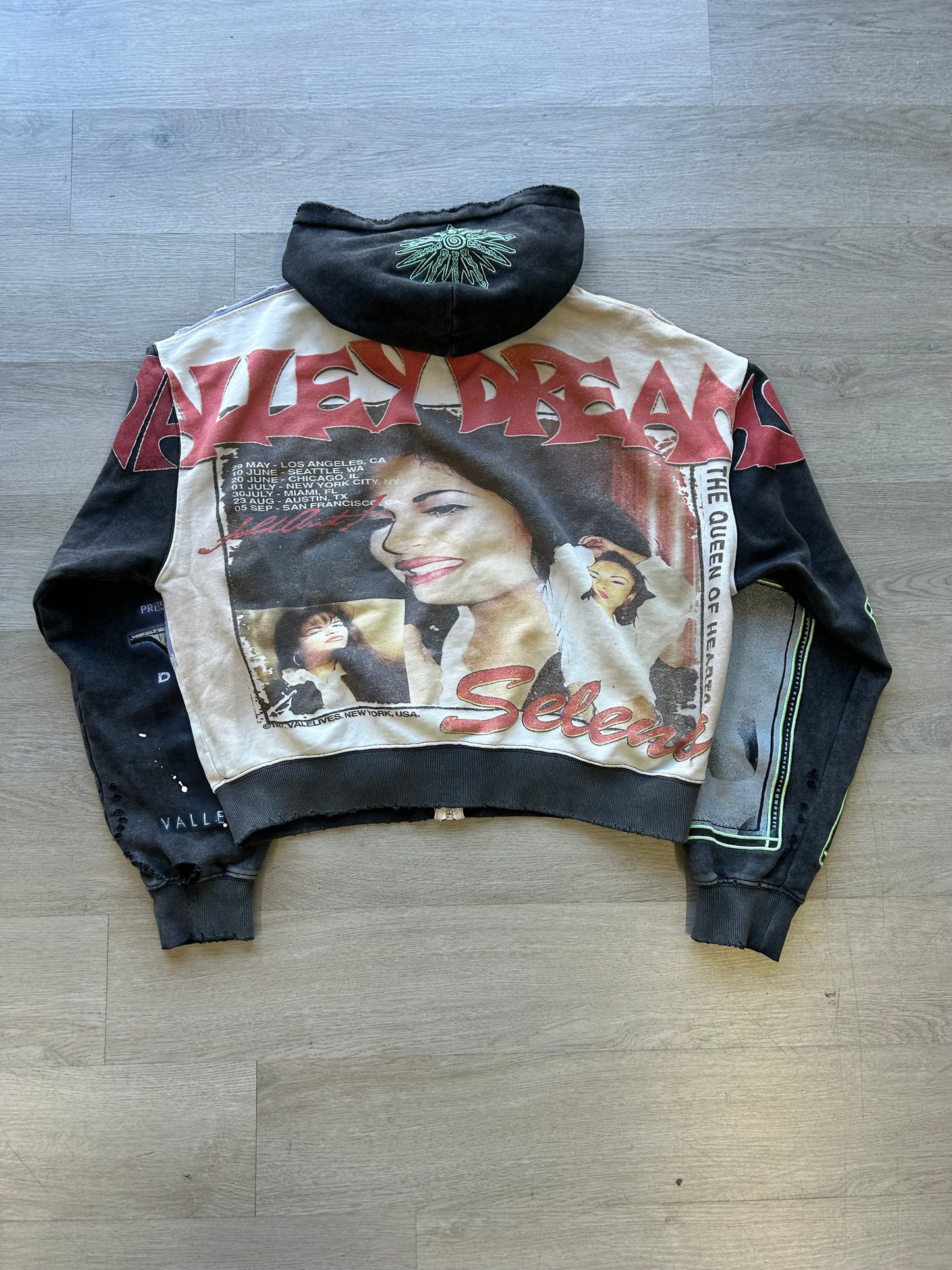 Vale Forever Noise Zip Up Dark Graphic Hoodie