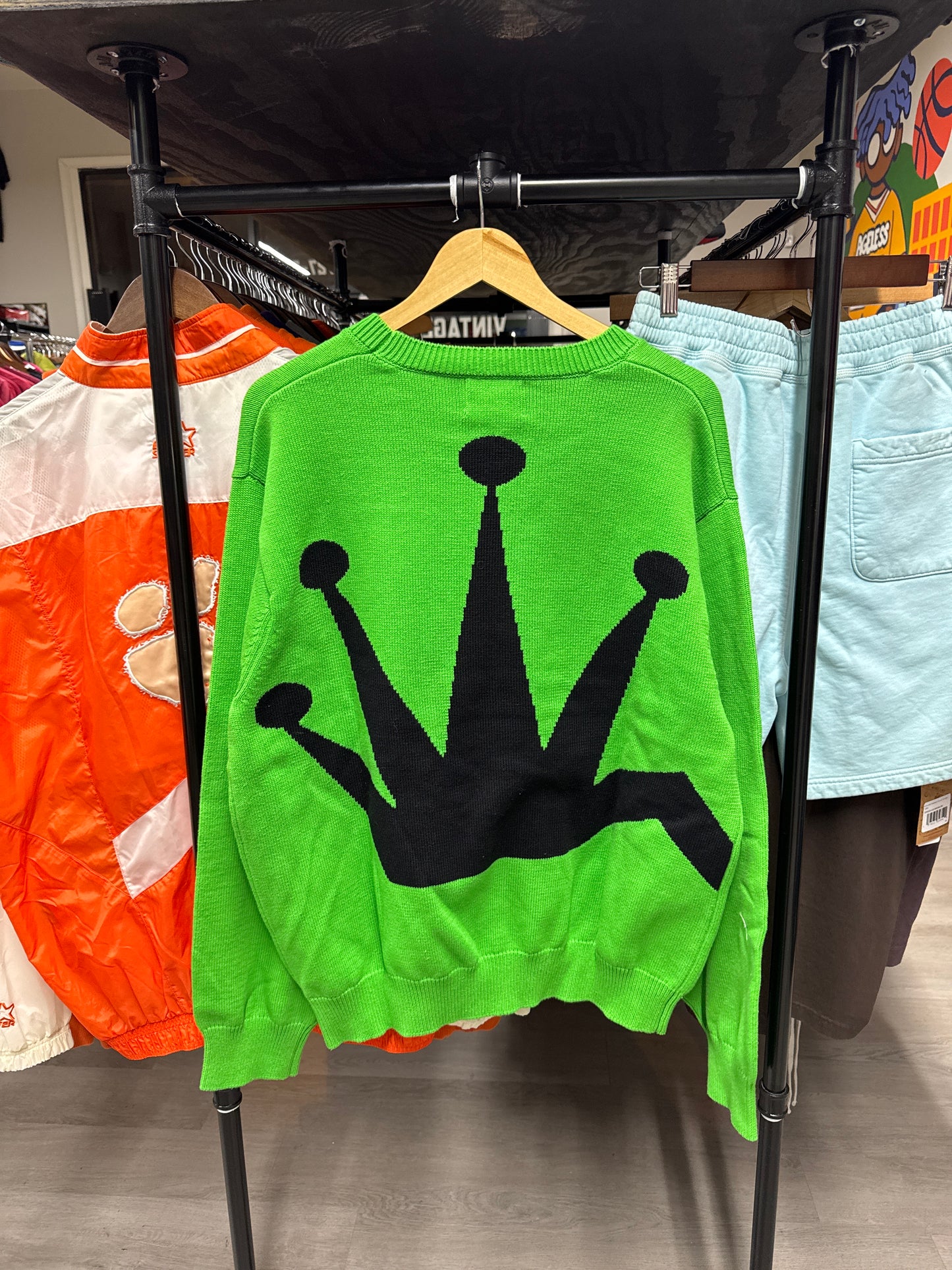 Stussy Green Bent Crown Sweater