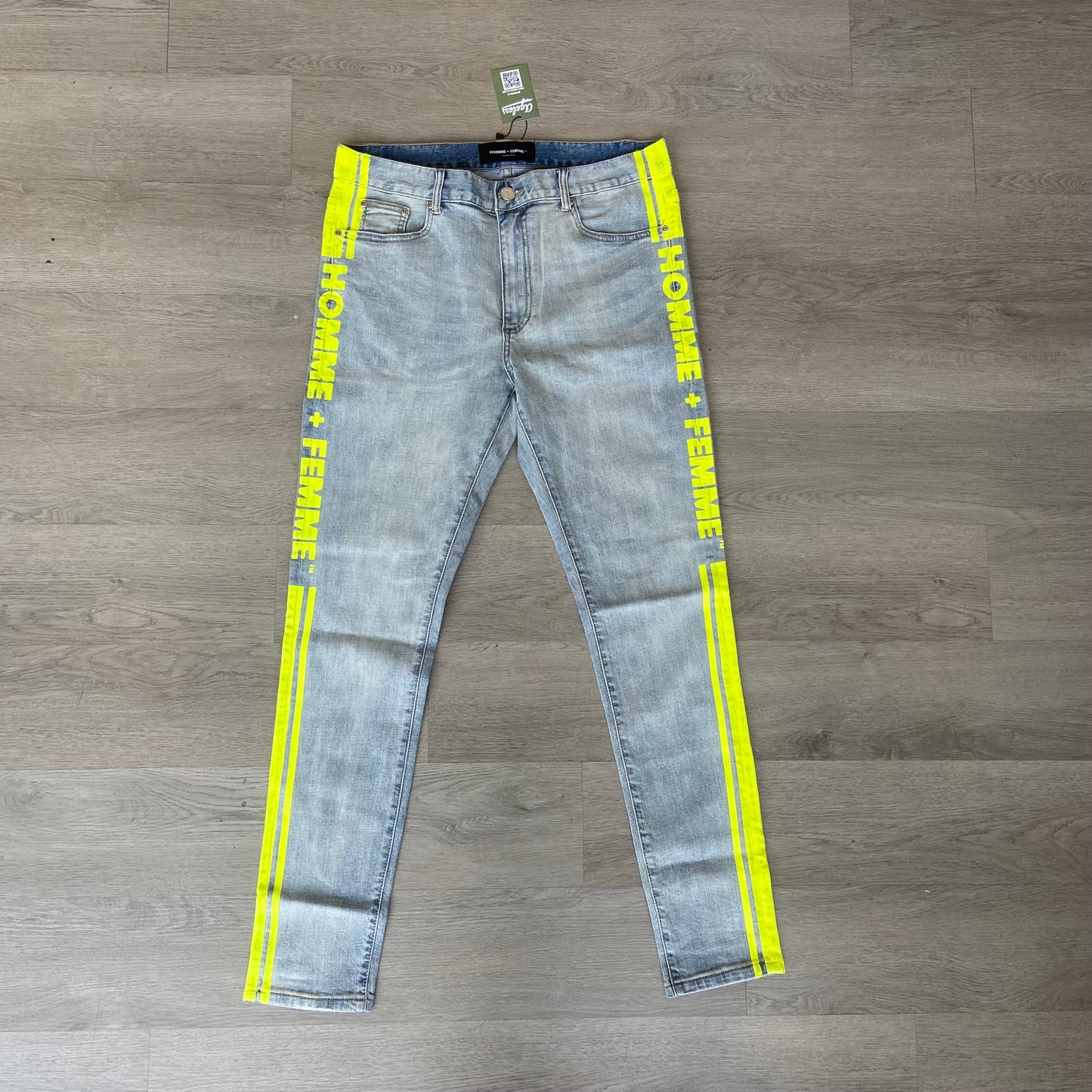 Homme + Femme Jeans Highlight Green Stripe