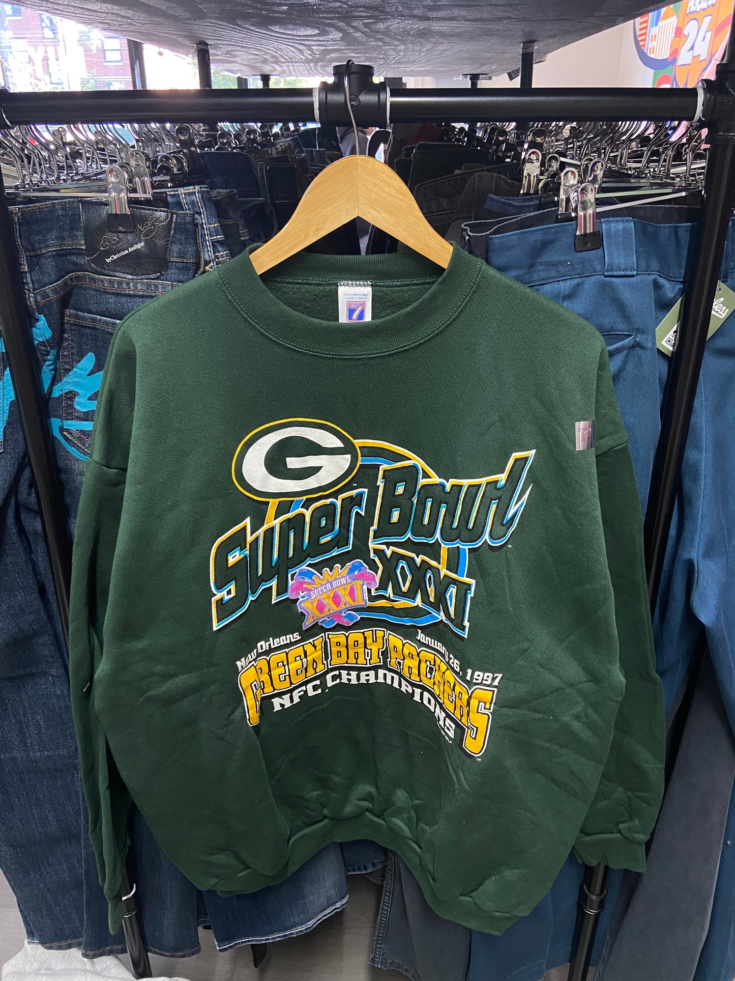 1997 Green Bay Packers New Orleans NFC Champions Pullover Sweatshirt