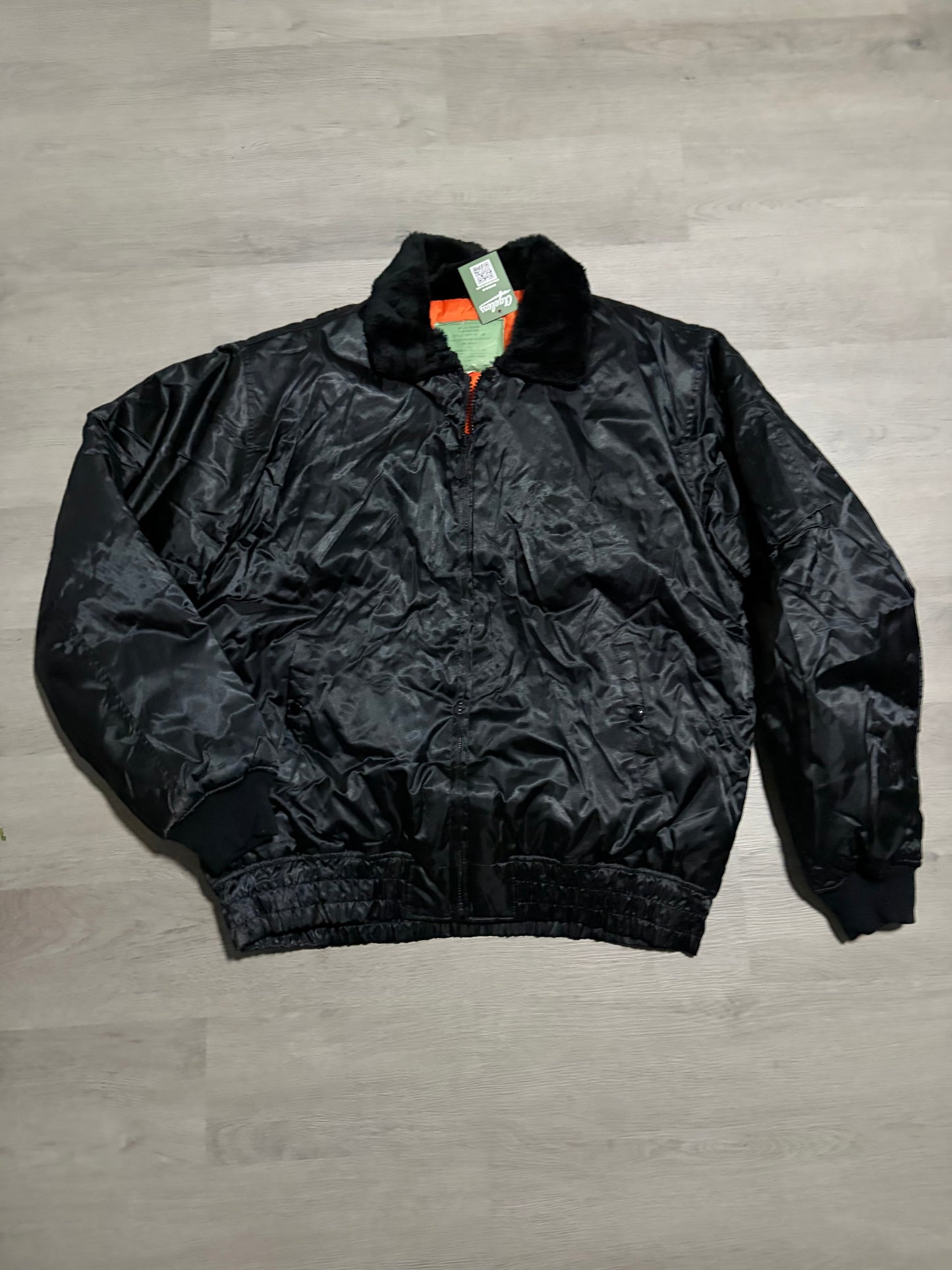 Black Reflective Bomber Jacket