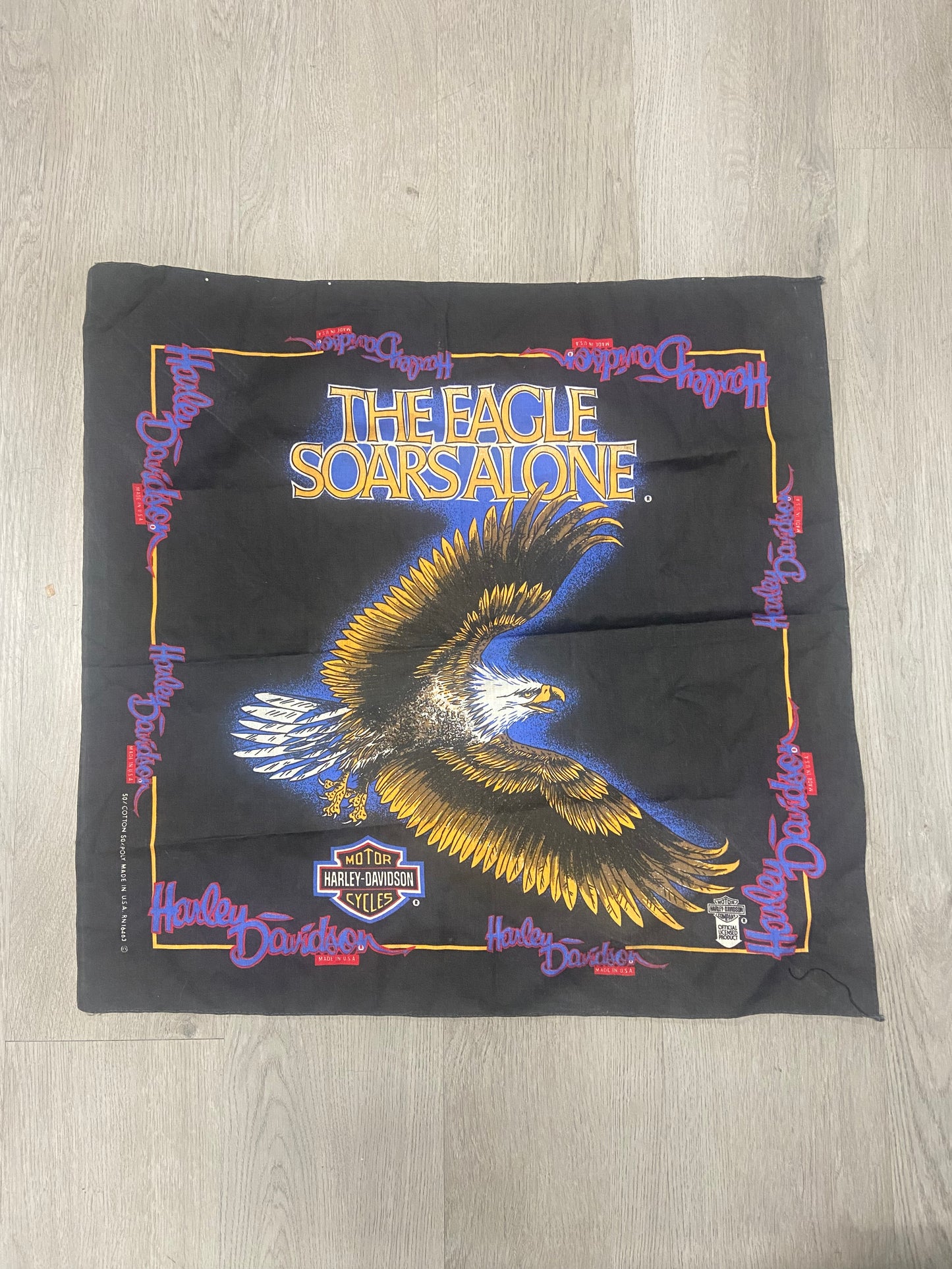 Vintage 80s Harley-Davidson “The Eagle Soars Alone” Bandana