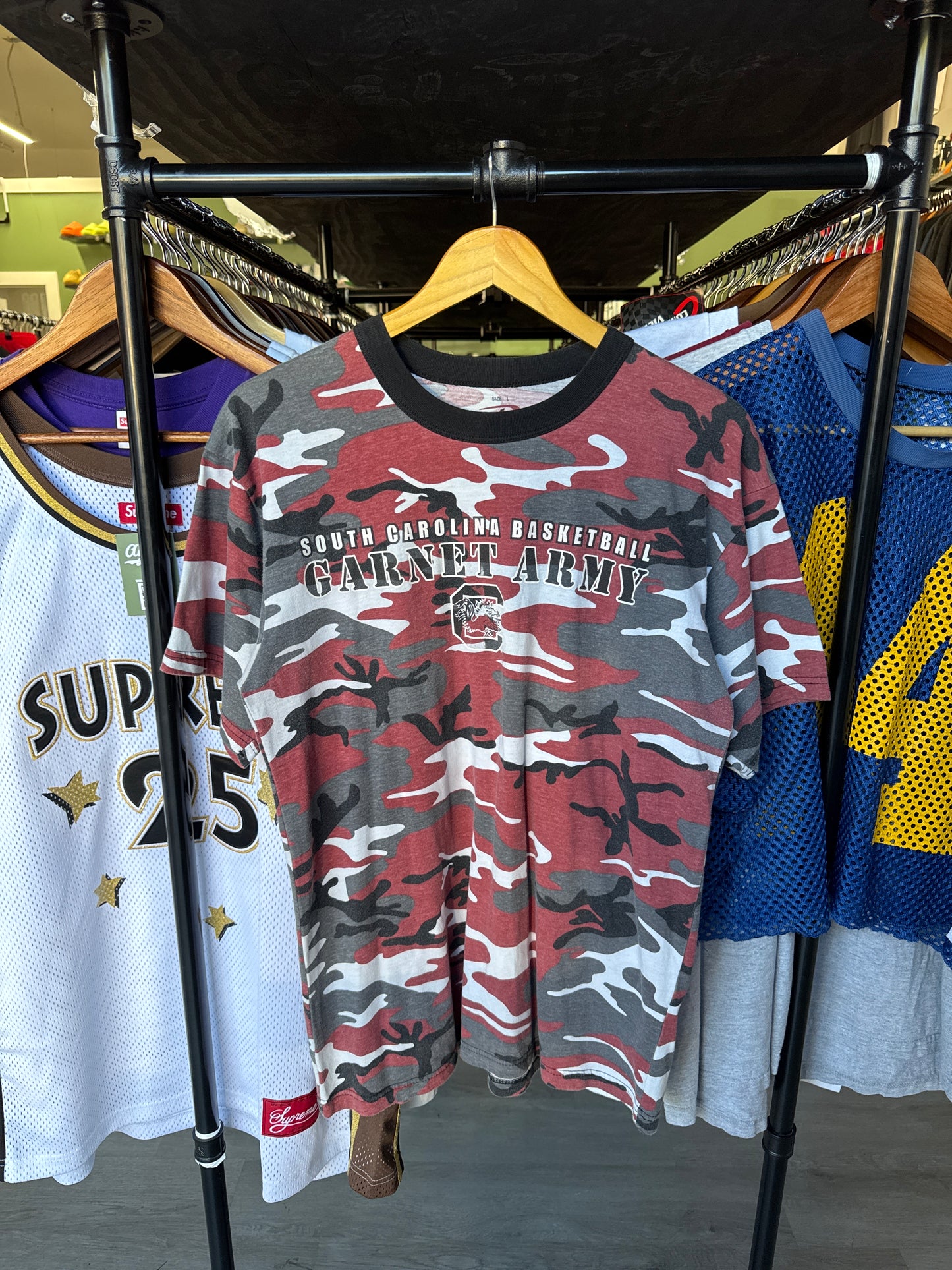 University Of South Carolina Gamecocks Basketball Garnet Army Tee