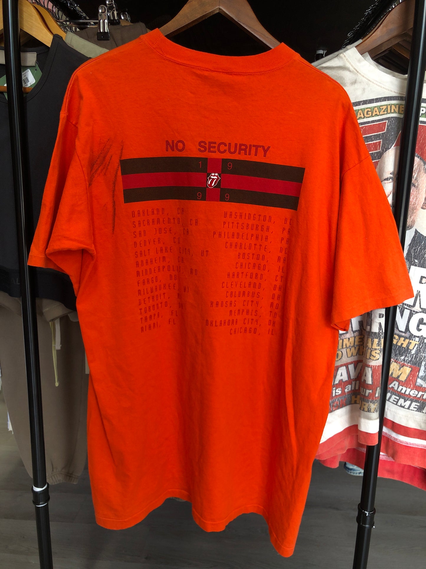 Vintage Rolling Stones Orange 1999 No Security Tee