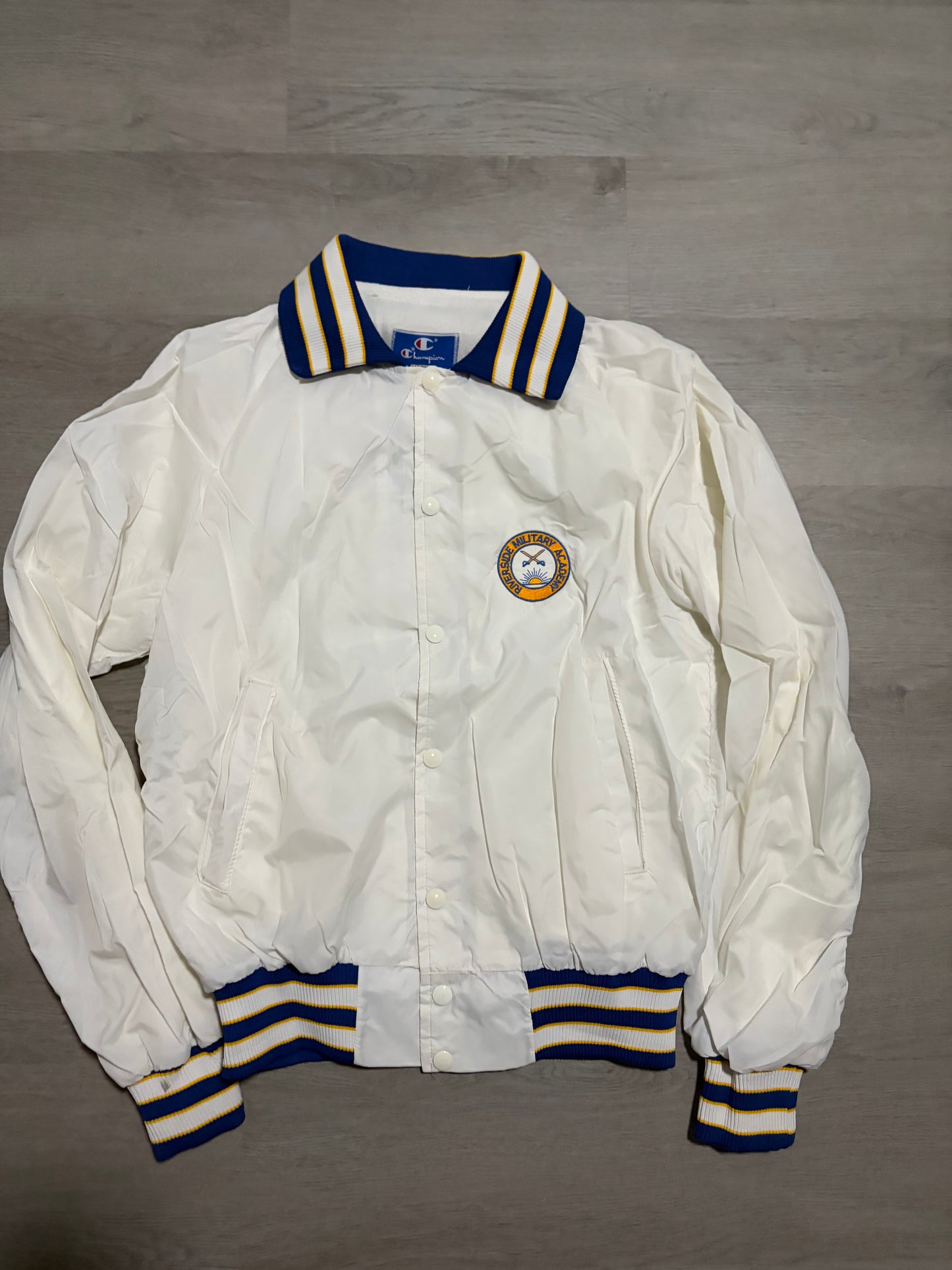 White Riverside Military Academy Bomber Jacket