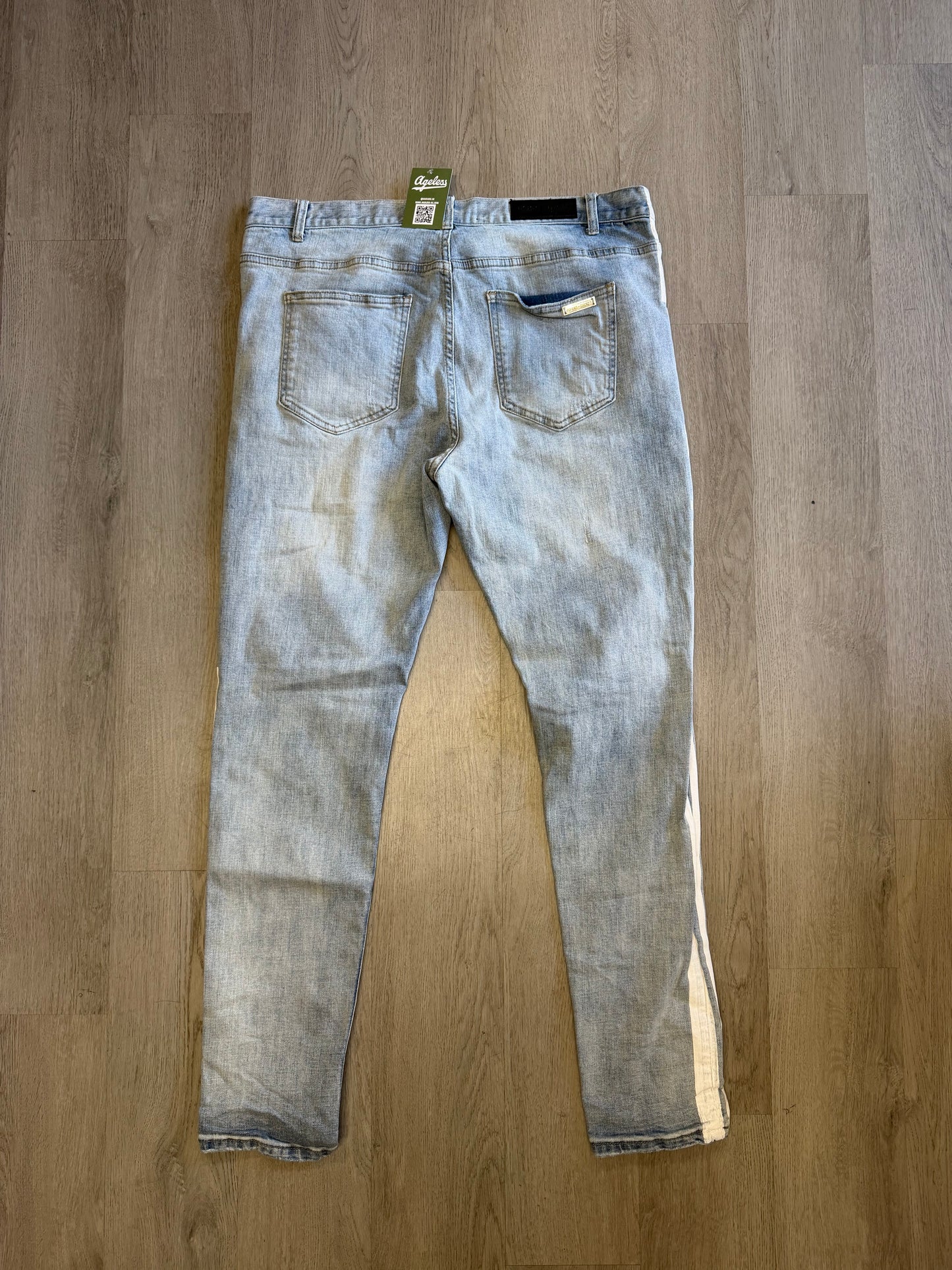 Homme Femme White Stripe Jeans