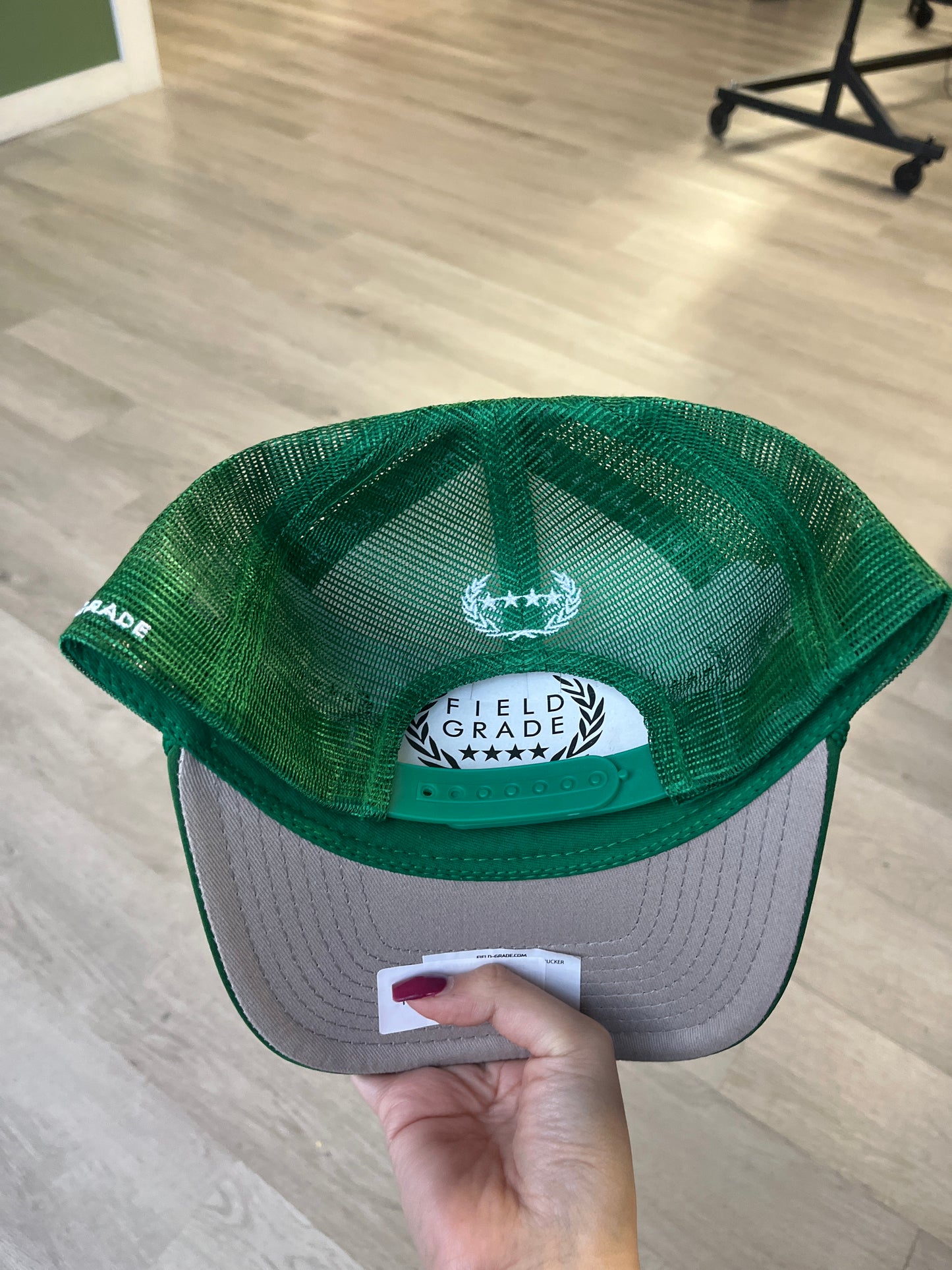 Field Grade Lucky Me I See Money Green Trucker Hat