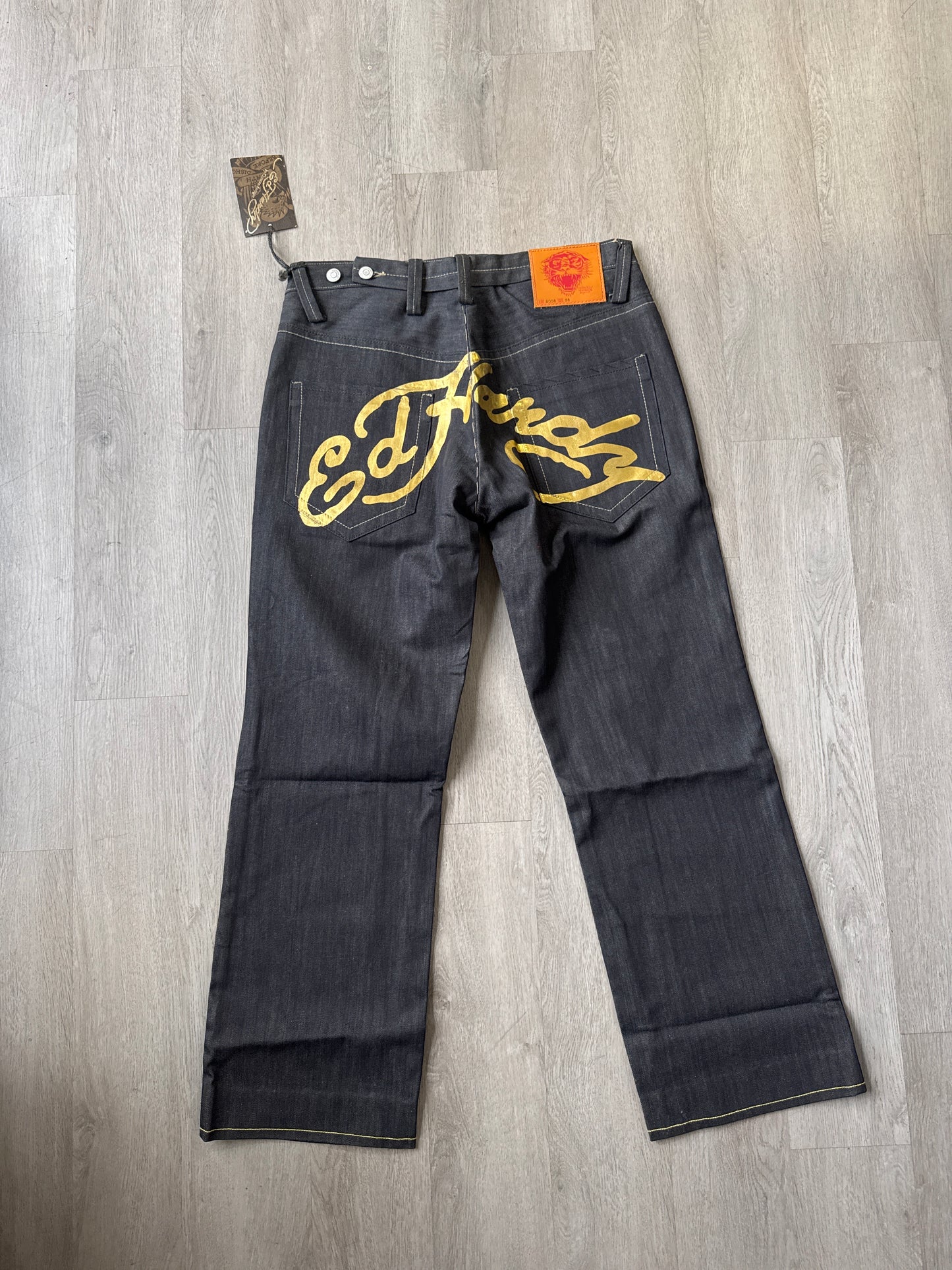 Ed Hardy Gold Foil Denim Pants