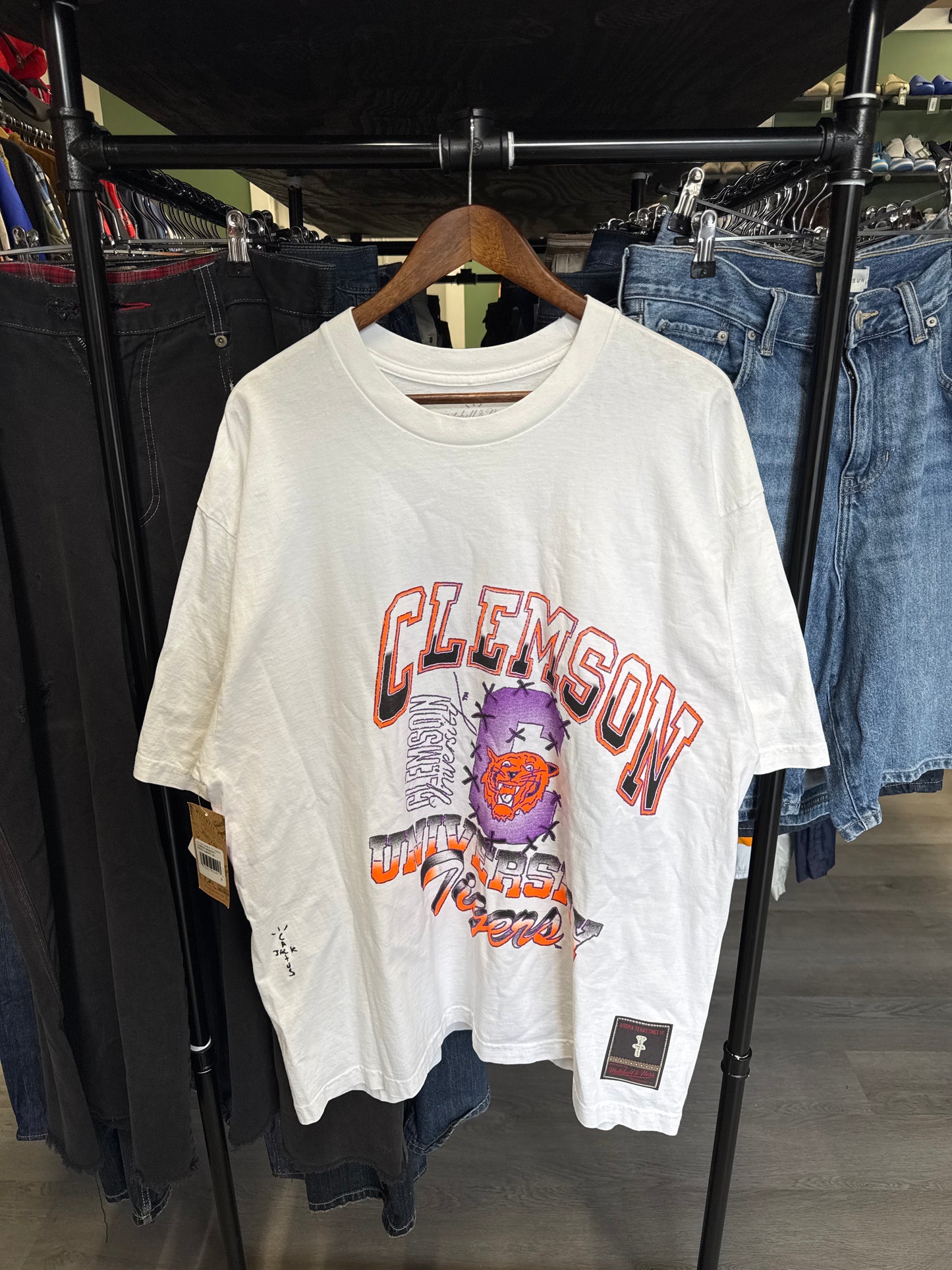 Travis Scott x Mitchell & Ness Clemson Tigers Hand-Drawn Tee