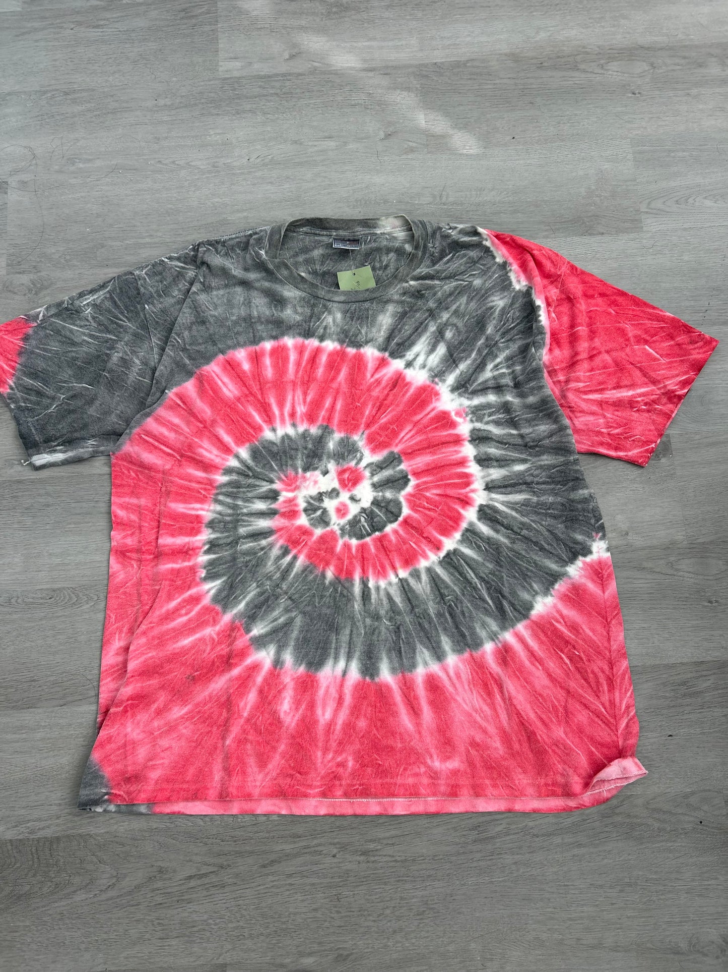 Vintage Red & Black Spiral Tie Dye Tee