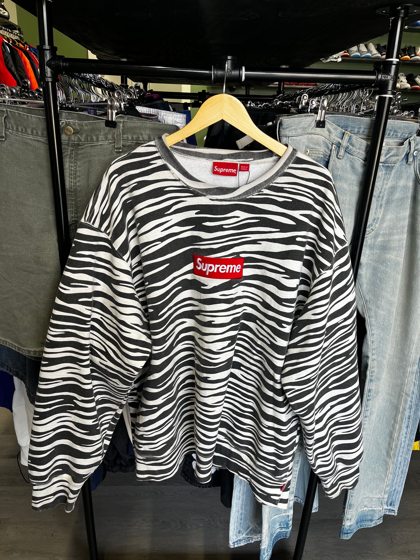 Supreme Box Logo Sweatshirt Zebra