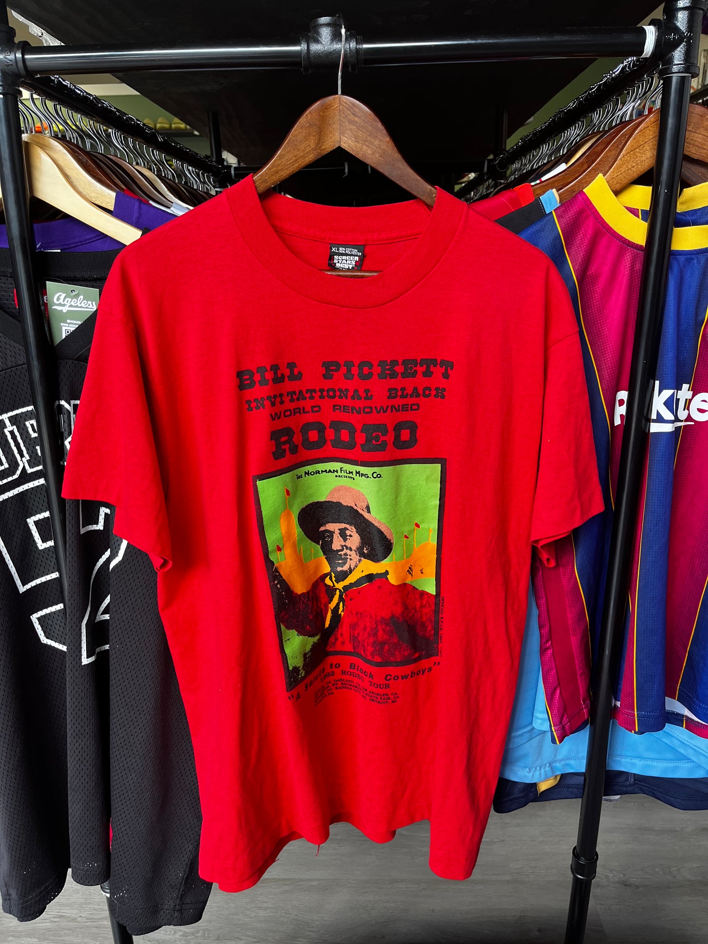 Vintage Rare 1992 Bill Pickett Invitational Black Cowboy Rodeo Tee