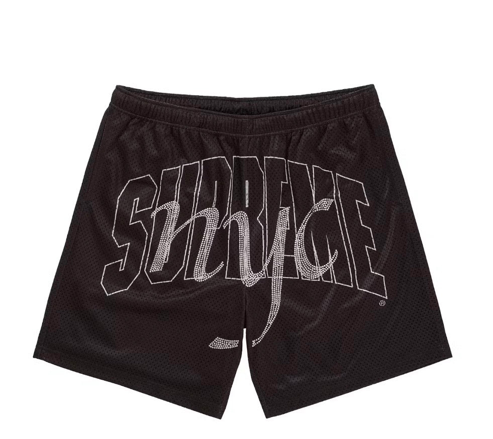 Supreme Black Rhinestone Mesh NYC SS26 Shorts