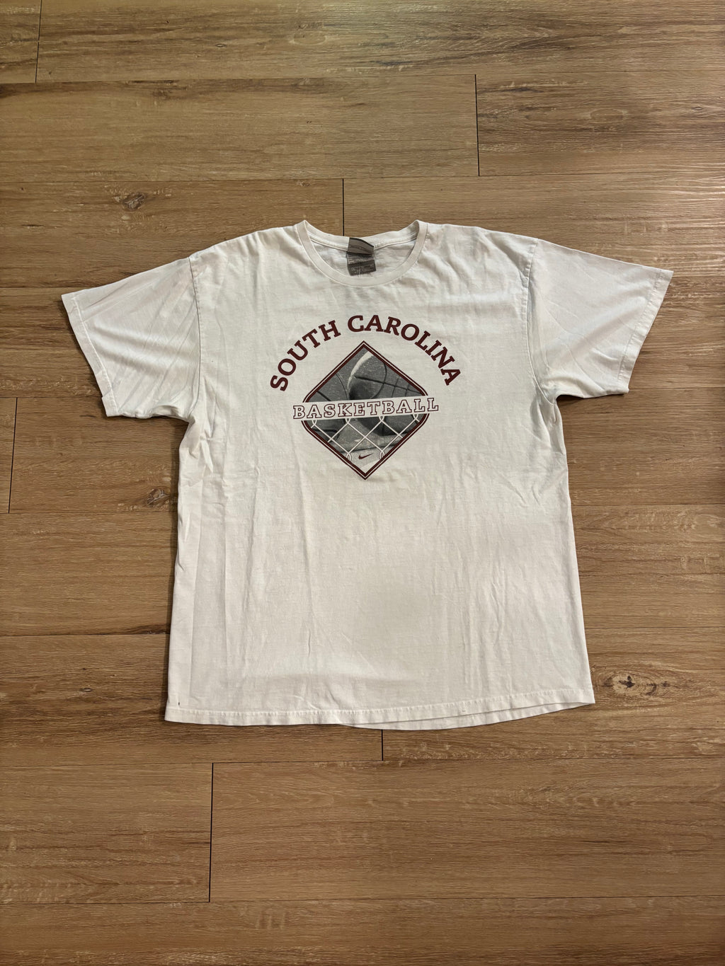 Vintage White South Carolina Basketball Tee