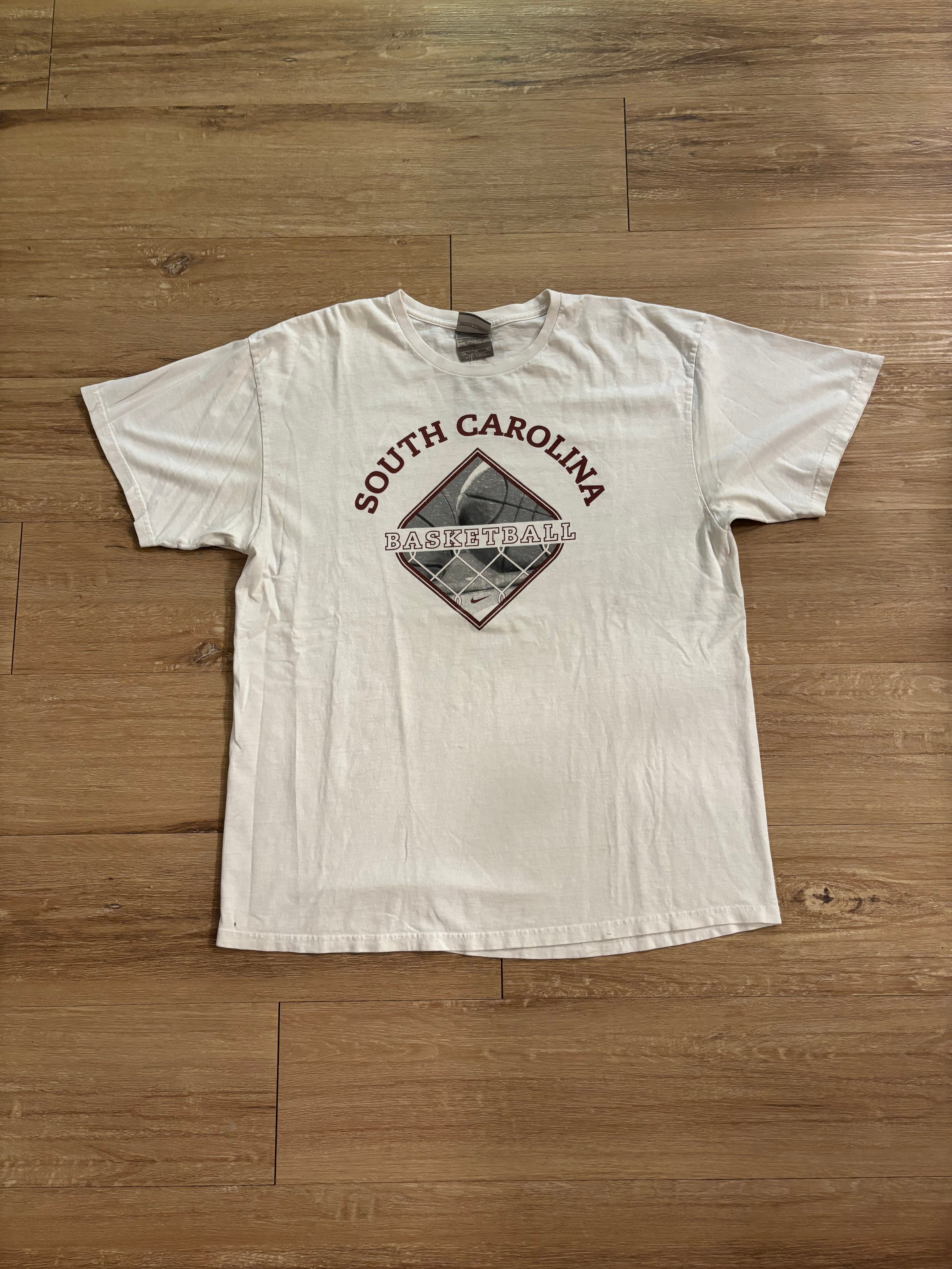 Vintage White South Carolina Basketball Tee