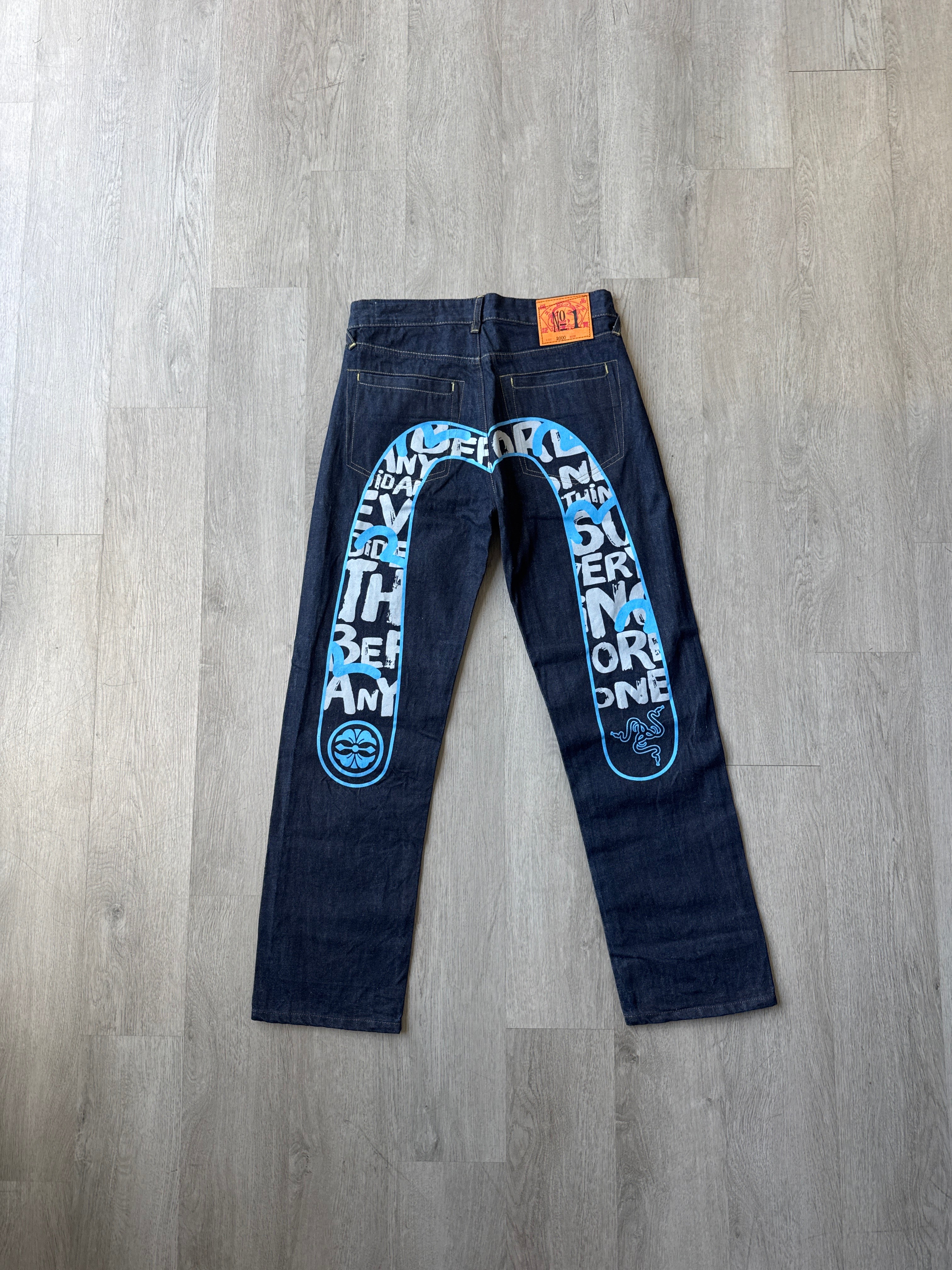 Evisu Embroidered Japanese Art Salvage Denim Jeans