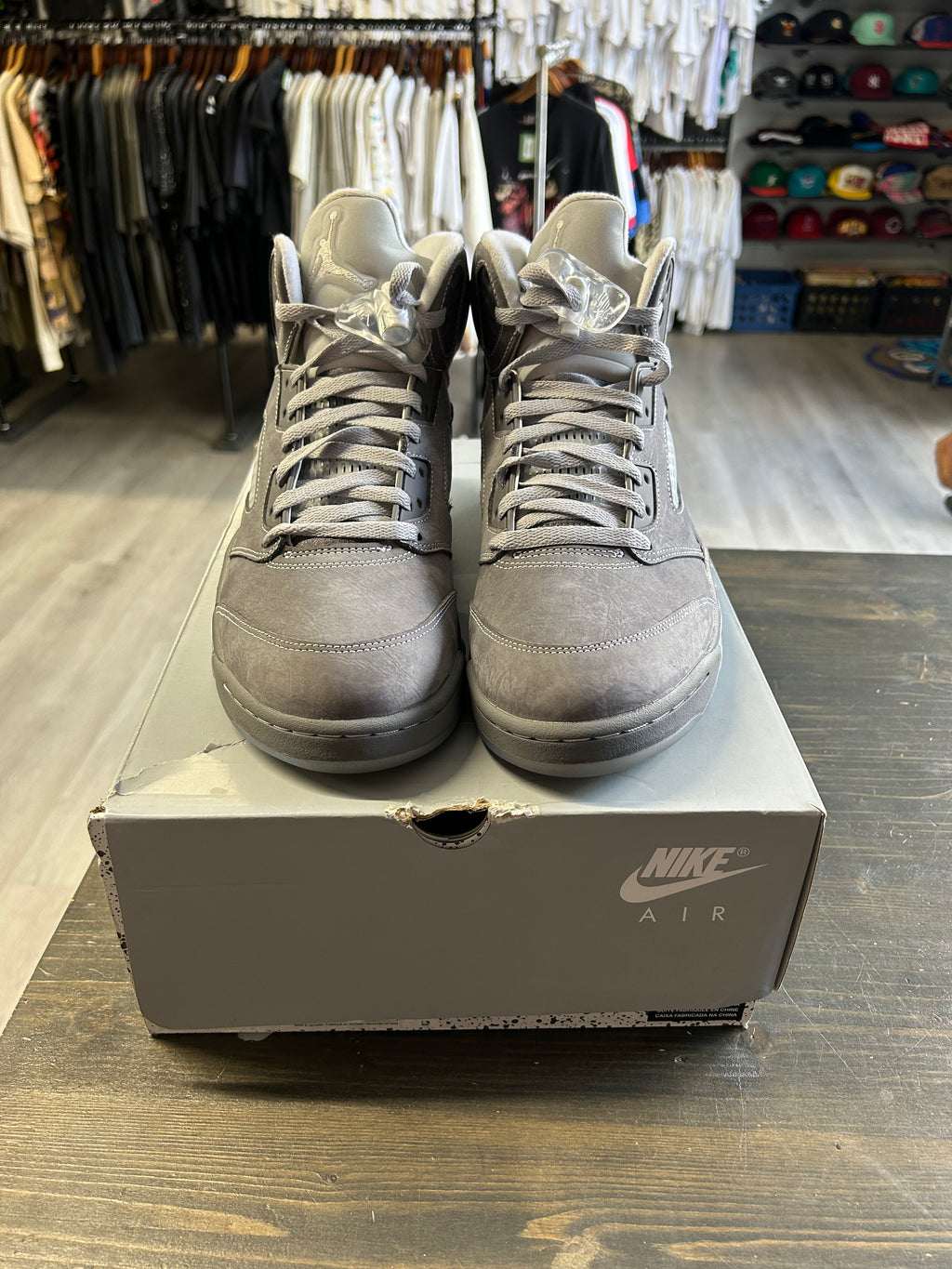 Pre-owned Air Jordan 5 Retro Wolf Grey