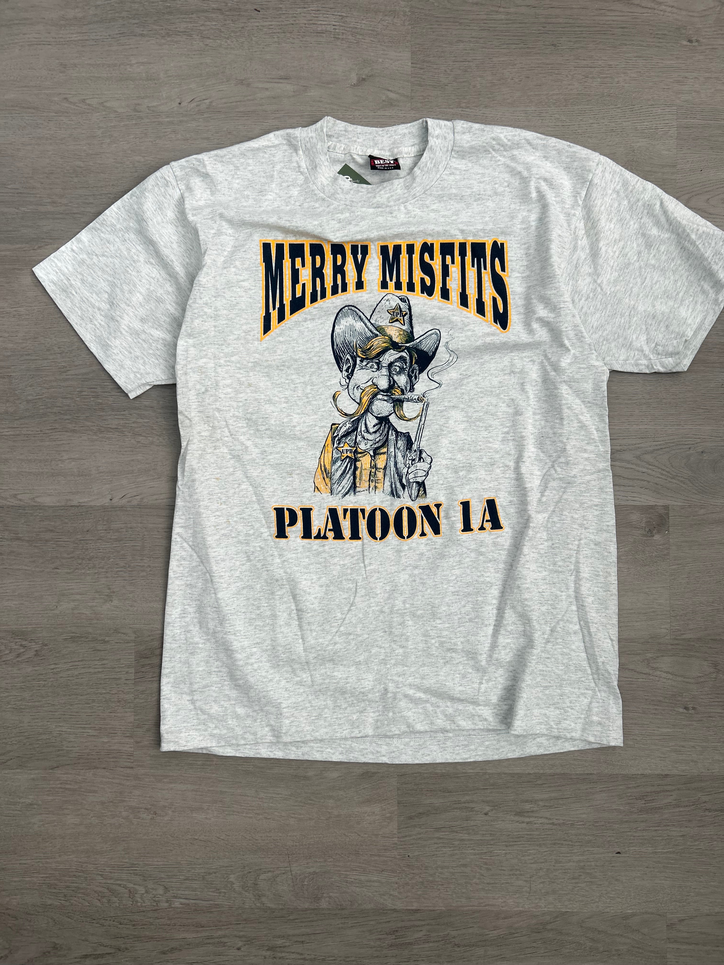 Vintage Grey Merry Misfits Platoon 1A Tee