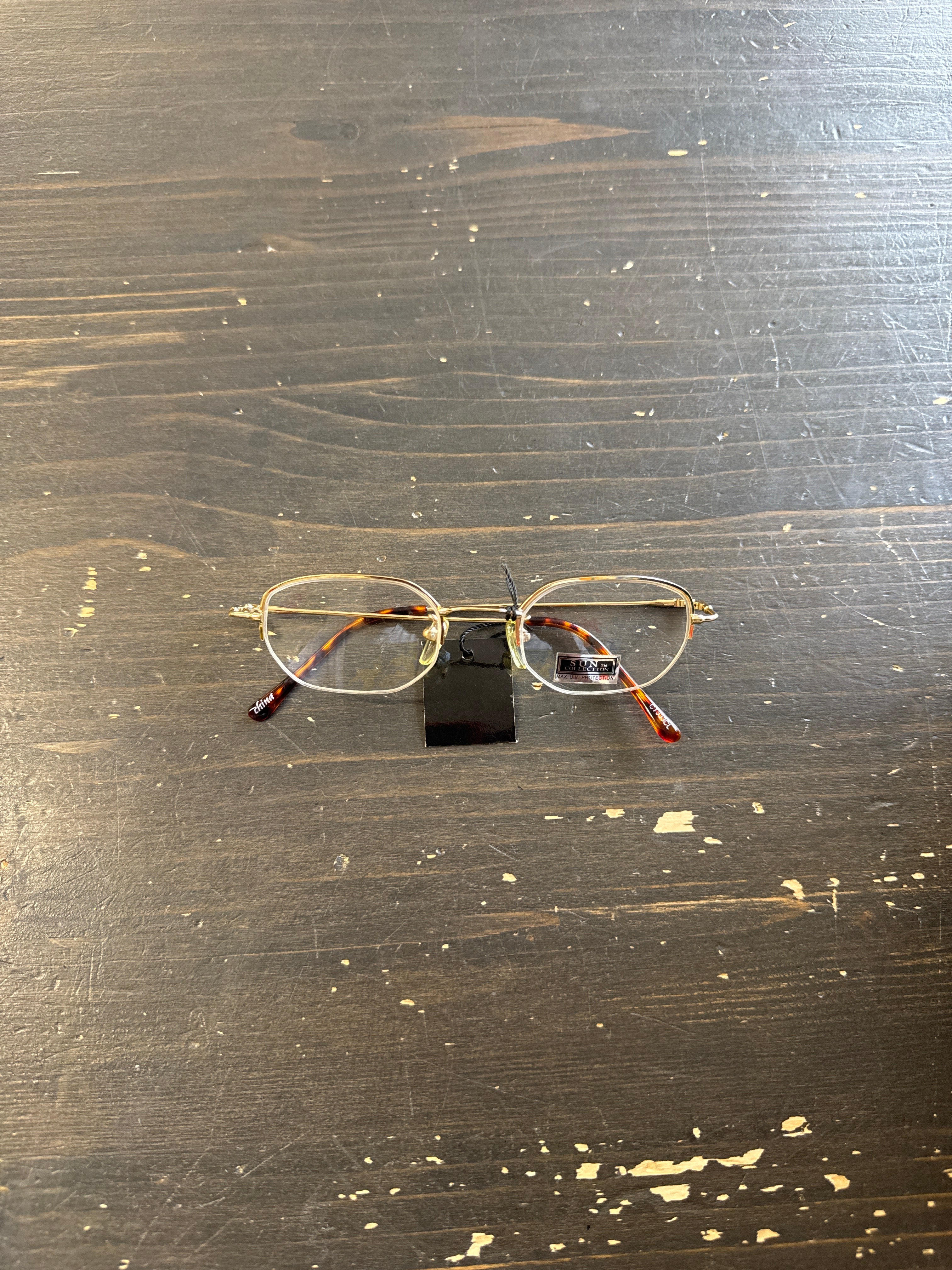 Vintage 90s Sun Ban Half Rim Metal Cheetah Glasses