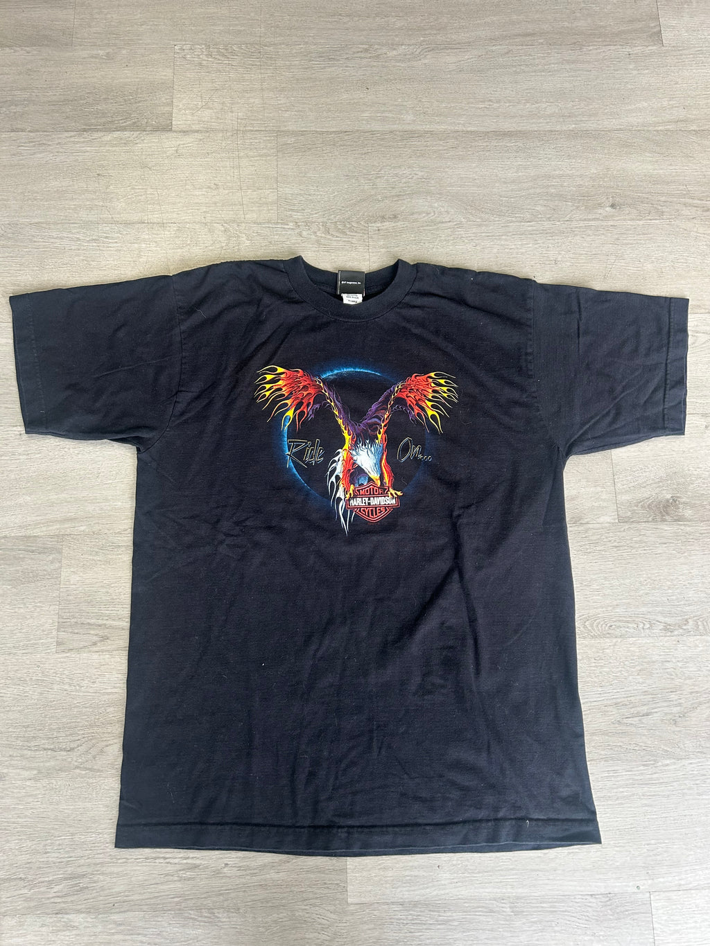 Vintage Flaming Eagle Harley Davidson Tee