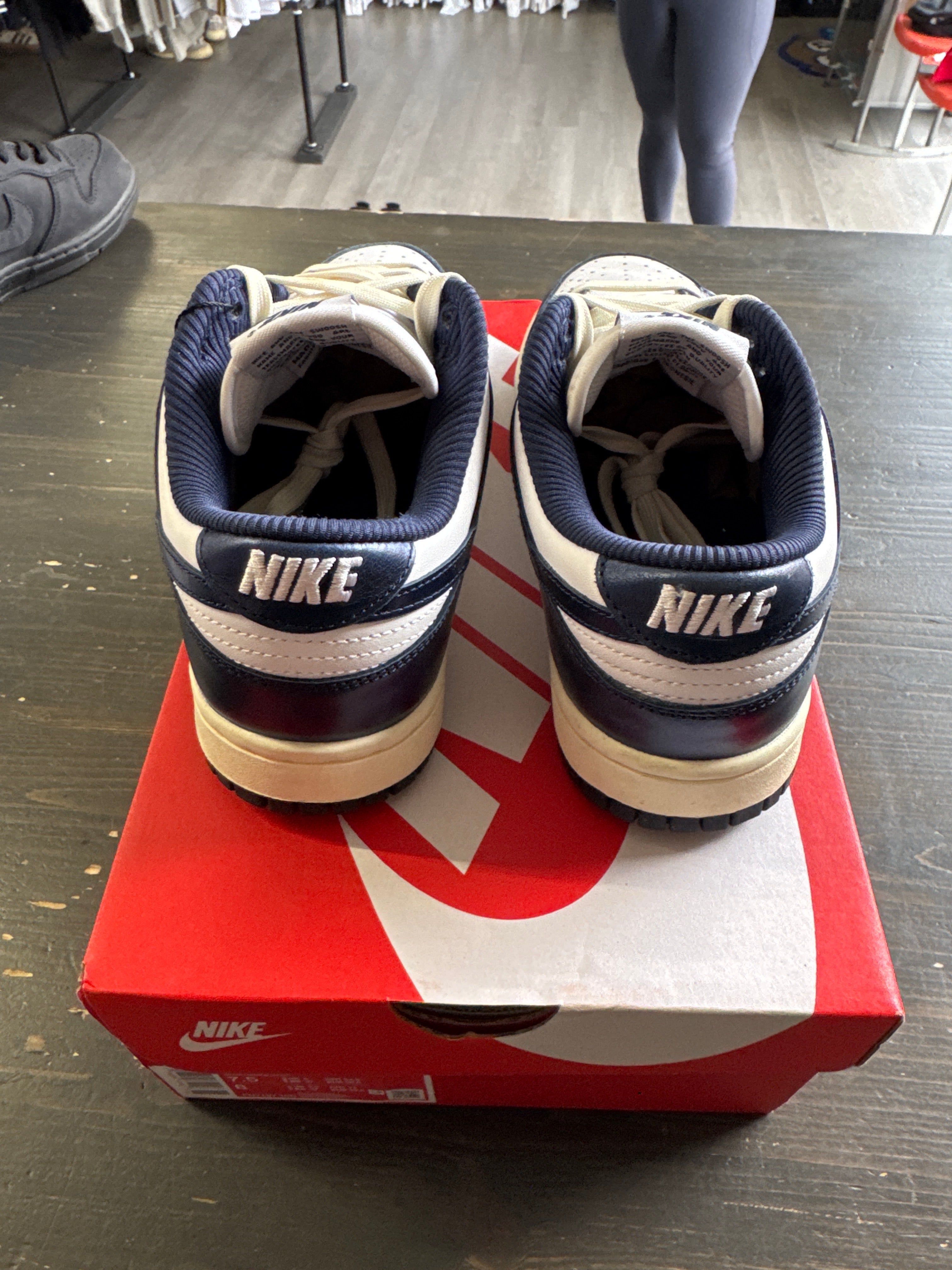 Pre-owned Women’s Nike Dunk Low PRM Vintage Navy