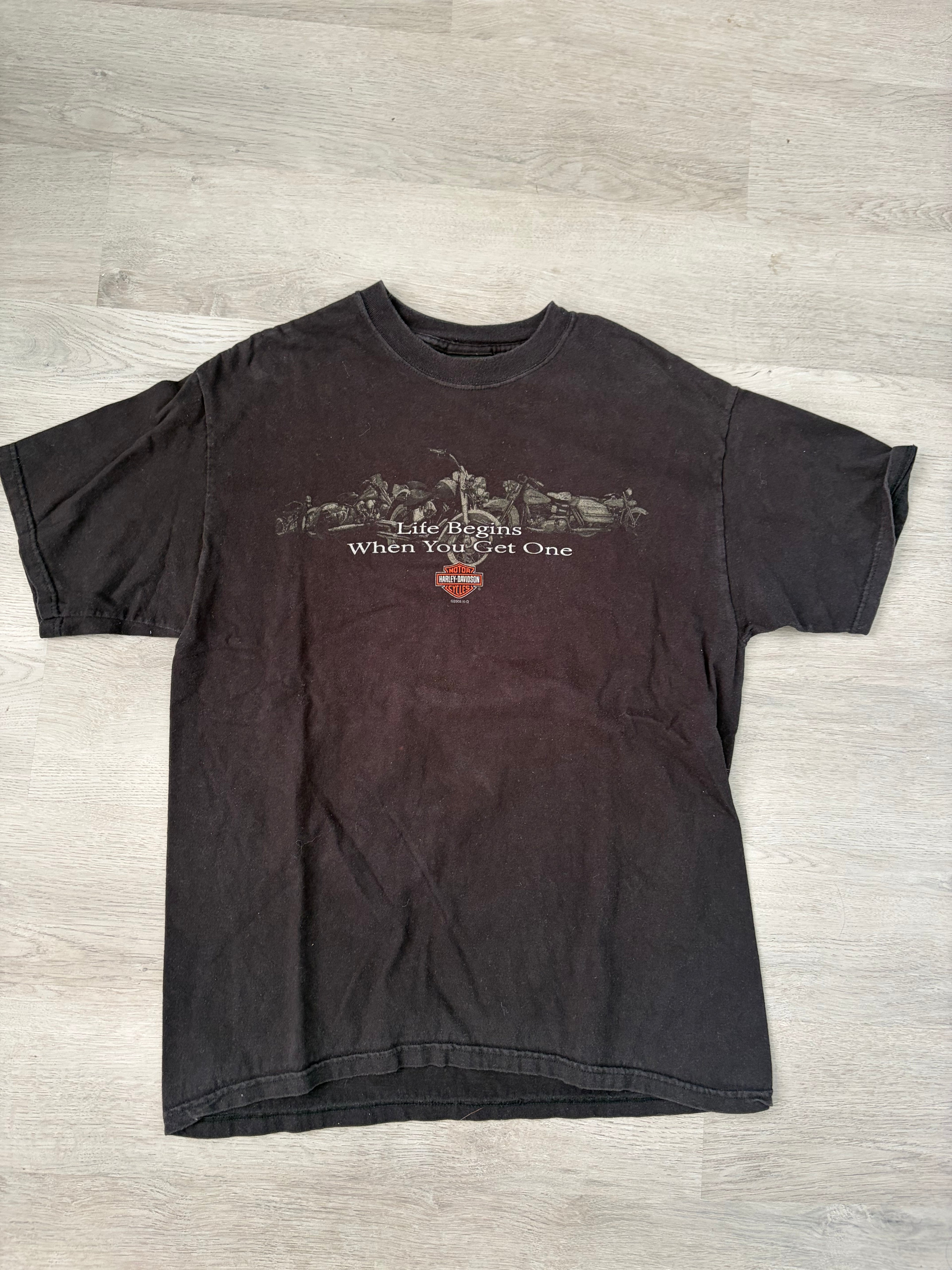 Vintage Harley Davidson Life Begins When You Get One Florida Tee