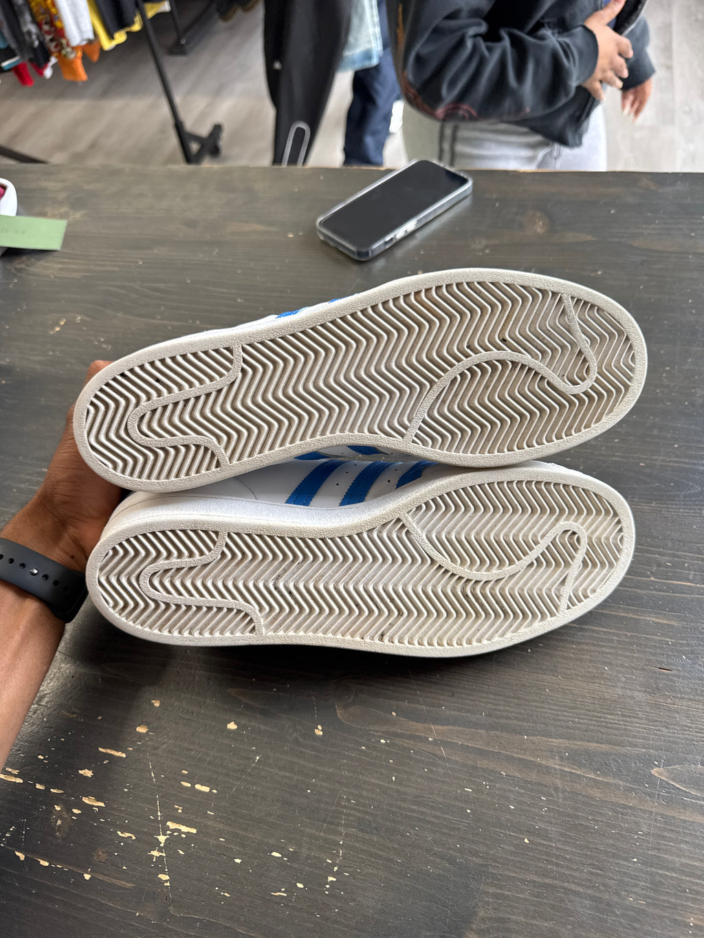 Pre-owned Adidas Superstar White True Blue