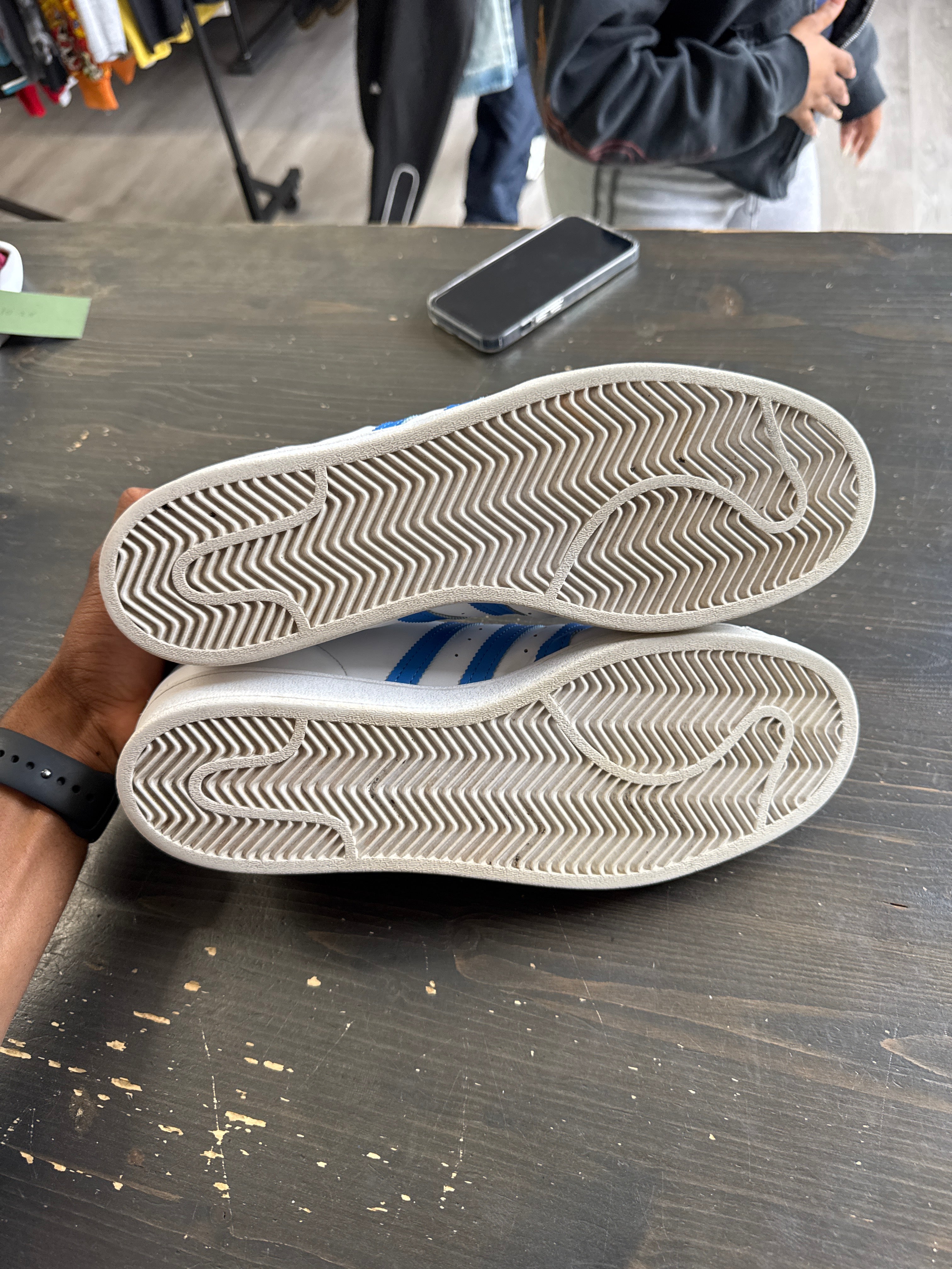 Pre-owned Adidas Superstar White True Blue