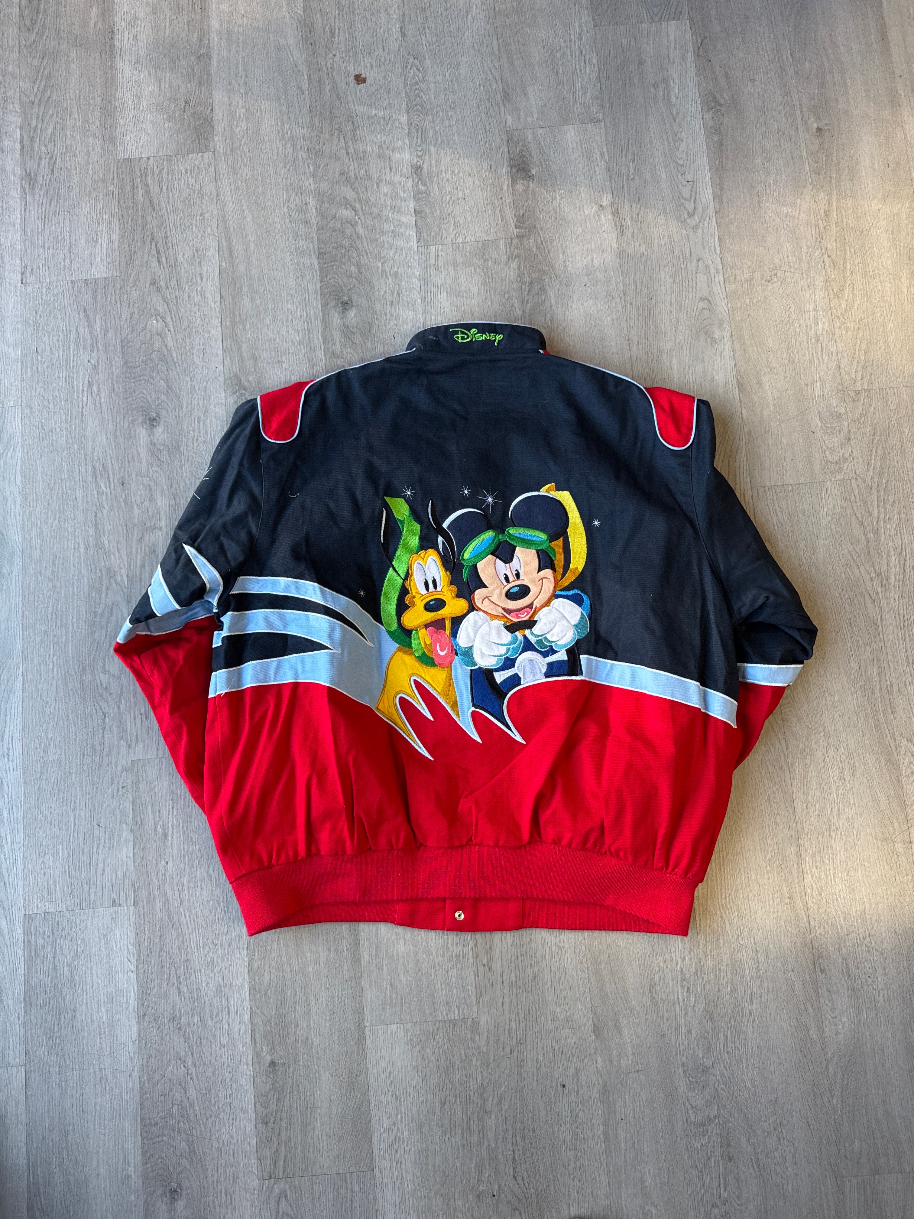 Vintage 2006 JH Design Jeff Hamilton Nascar Daytona 500 Mickey Mouse & Friends Varsity Jacket