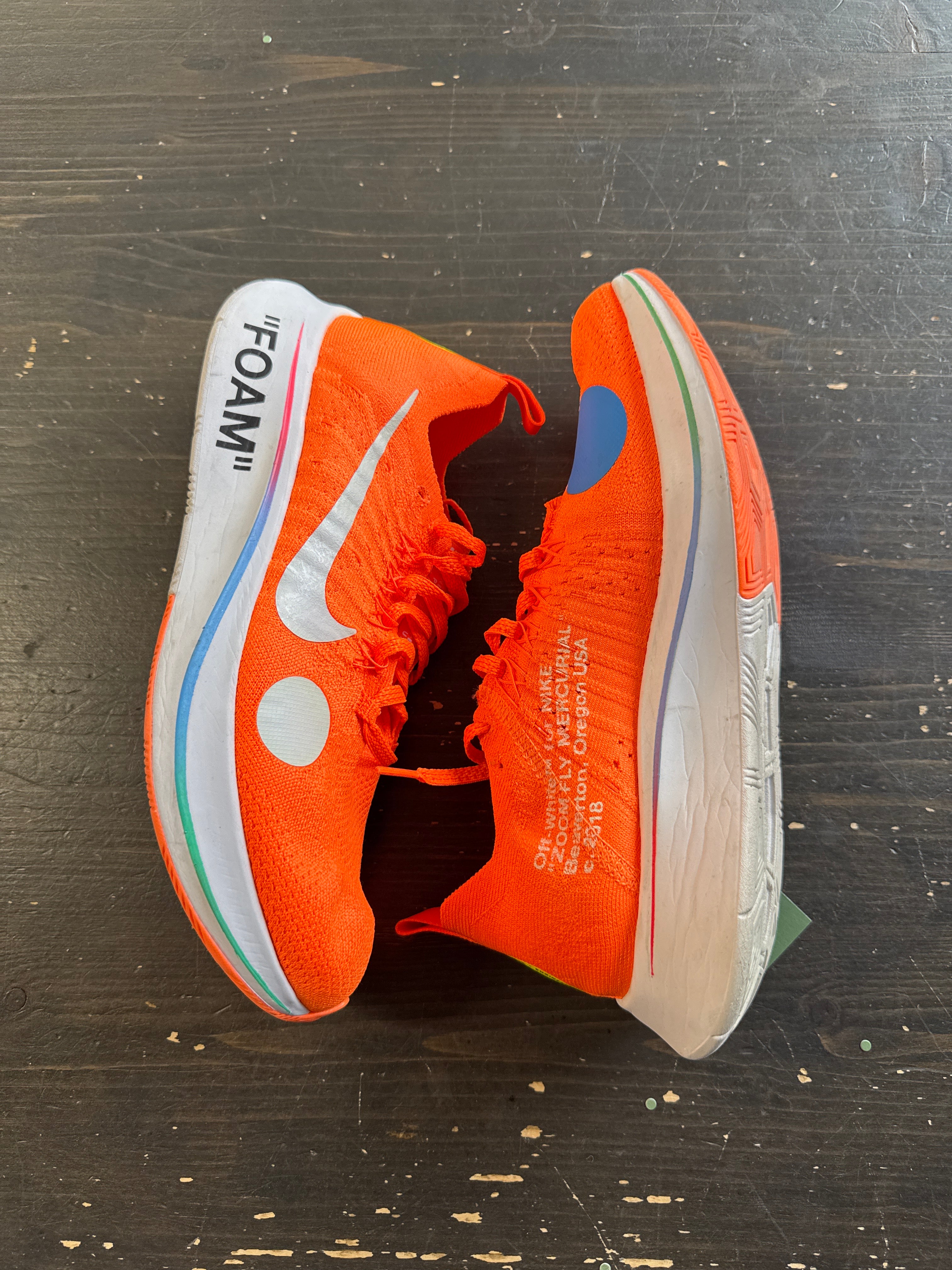 Pre-owned Nike x Off White Zoom Fly Mercurial Total Orange