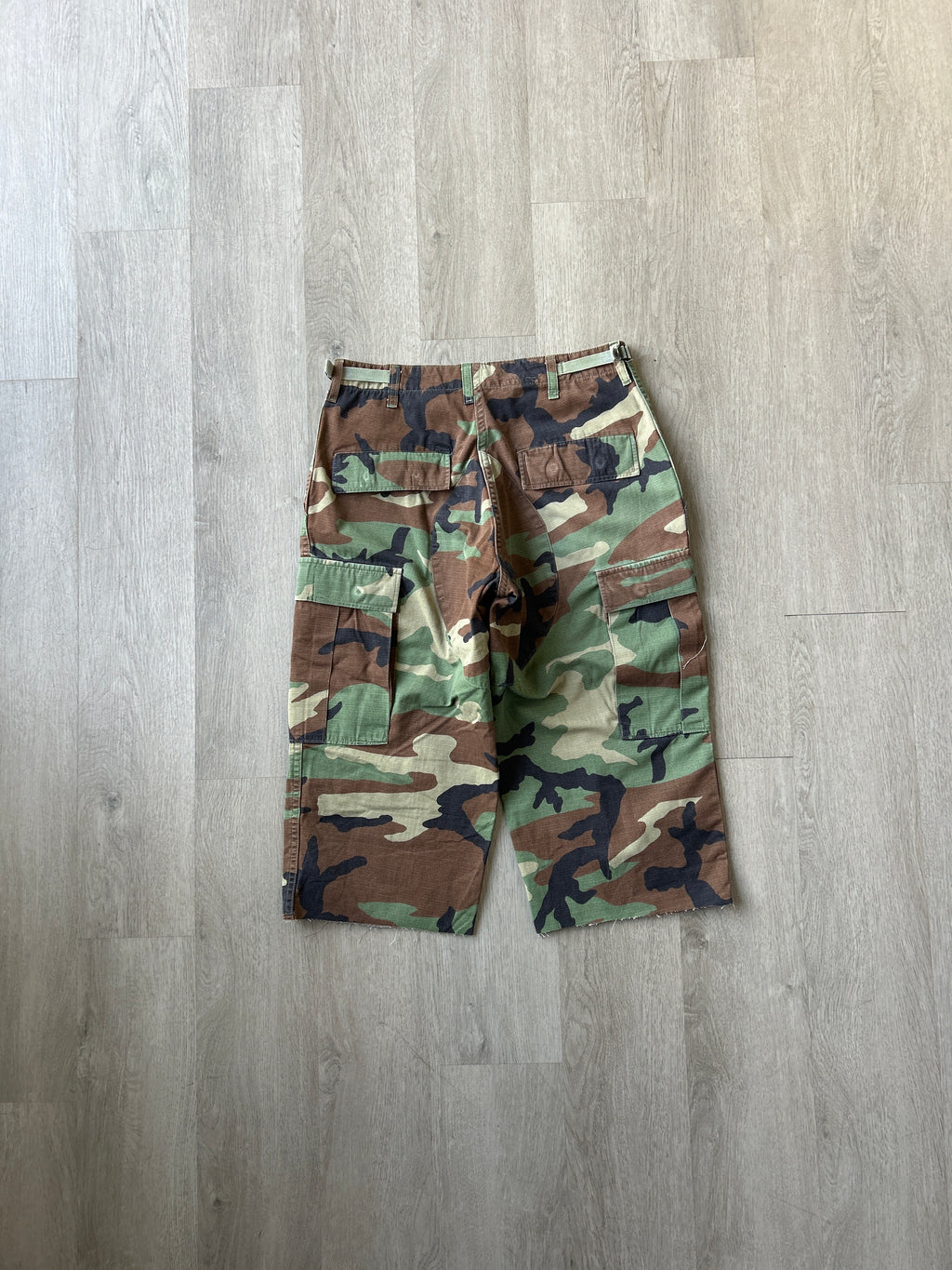 Vintage Military Camo Cargo Long Shorts