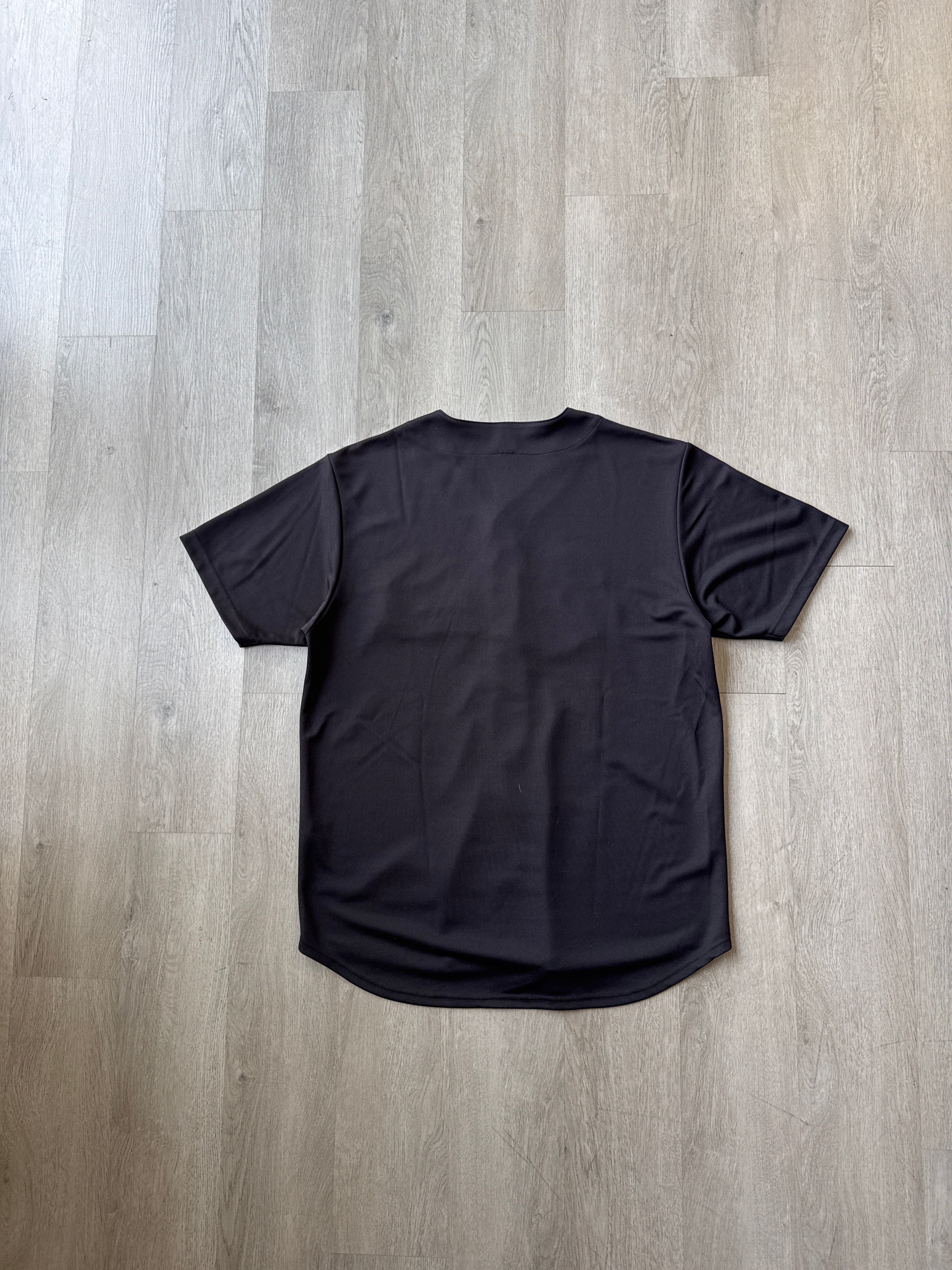 Supreme Snake Script Logo Black Baseball Jersey