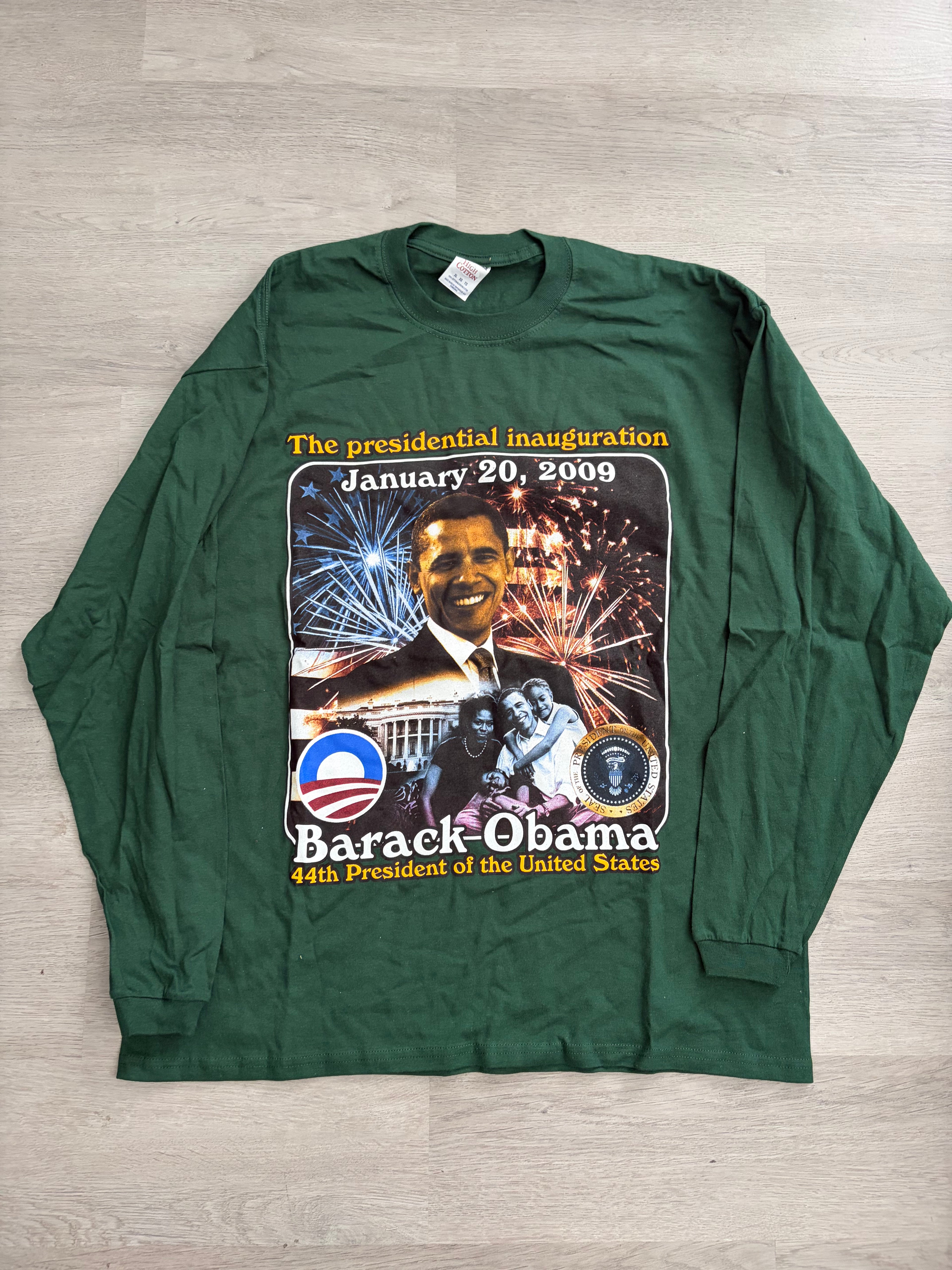 Green Presidential Inauguration Barack Obama 44th President Long Sleeve