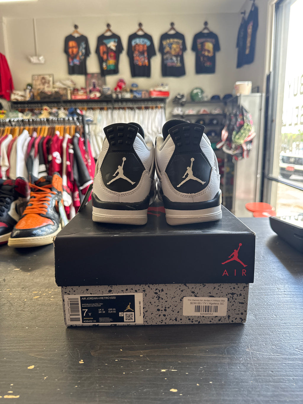 Pre Owned Air Jordan 4 Military Black