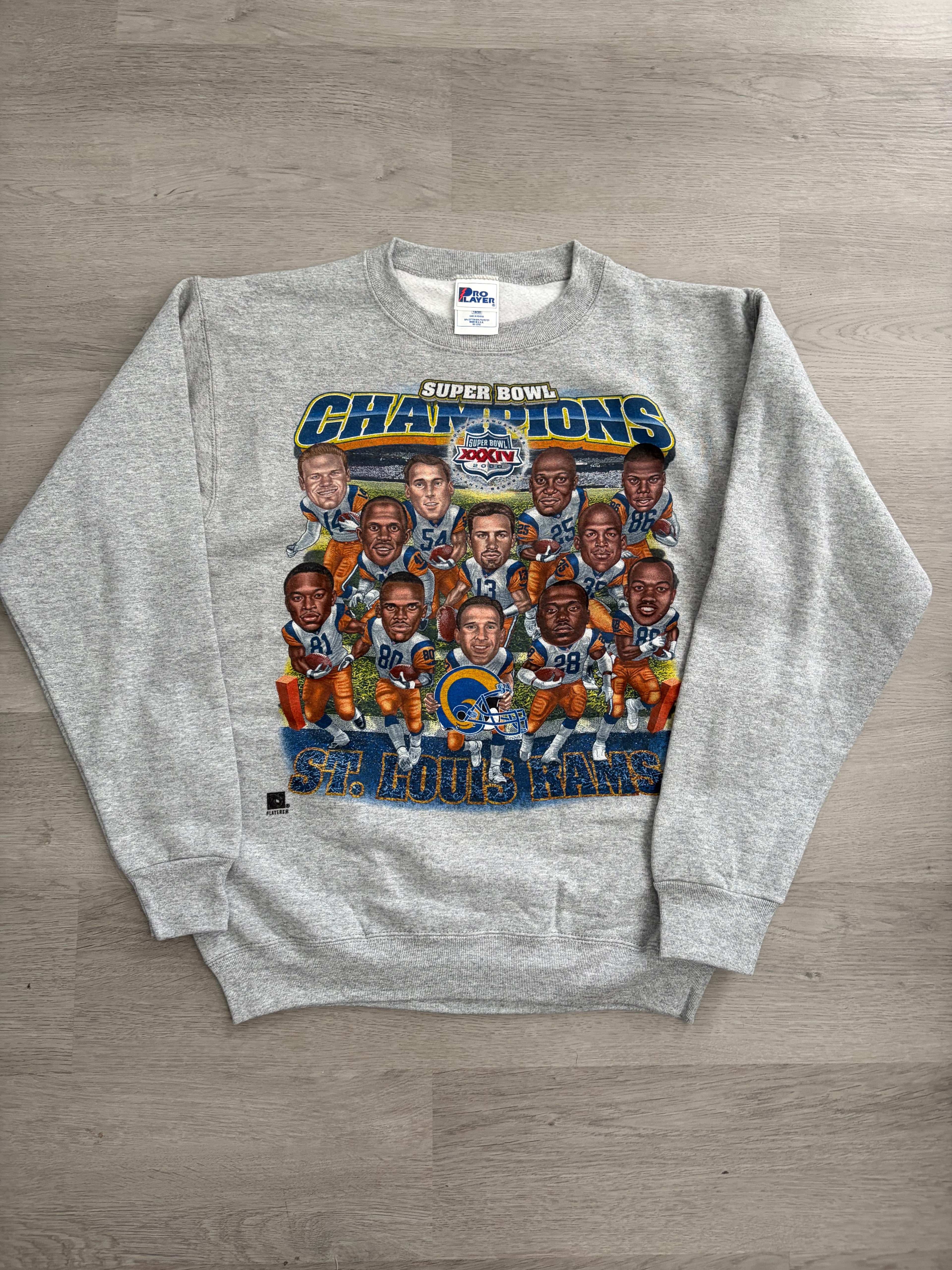 Youth 2000 Grey St Louis Rams Super Bowl Champions Sweatshirt