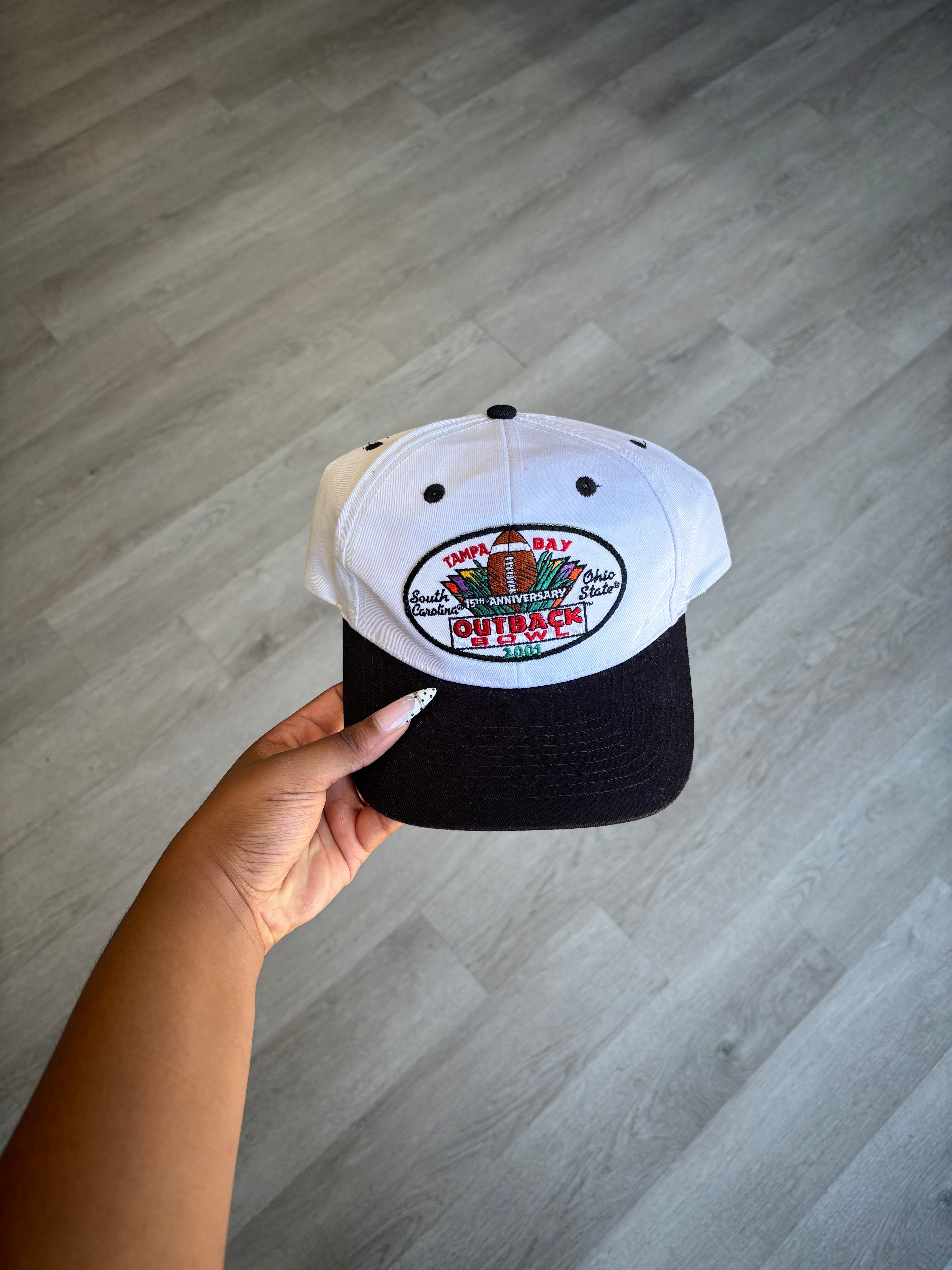 Vintage 2001 Outback Bowl South Carolina vs Ohio State 15th Anniversary SnapBack Hat