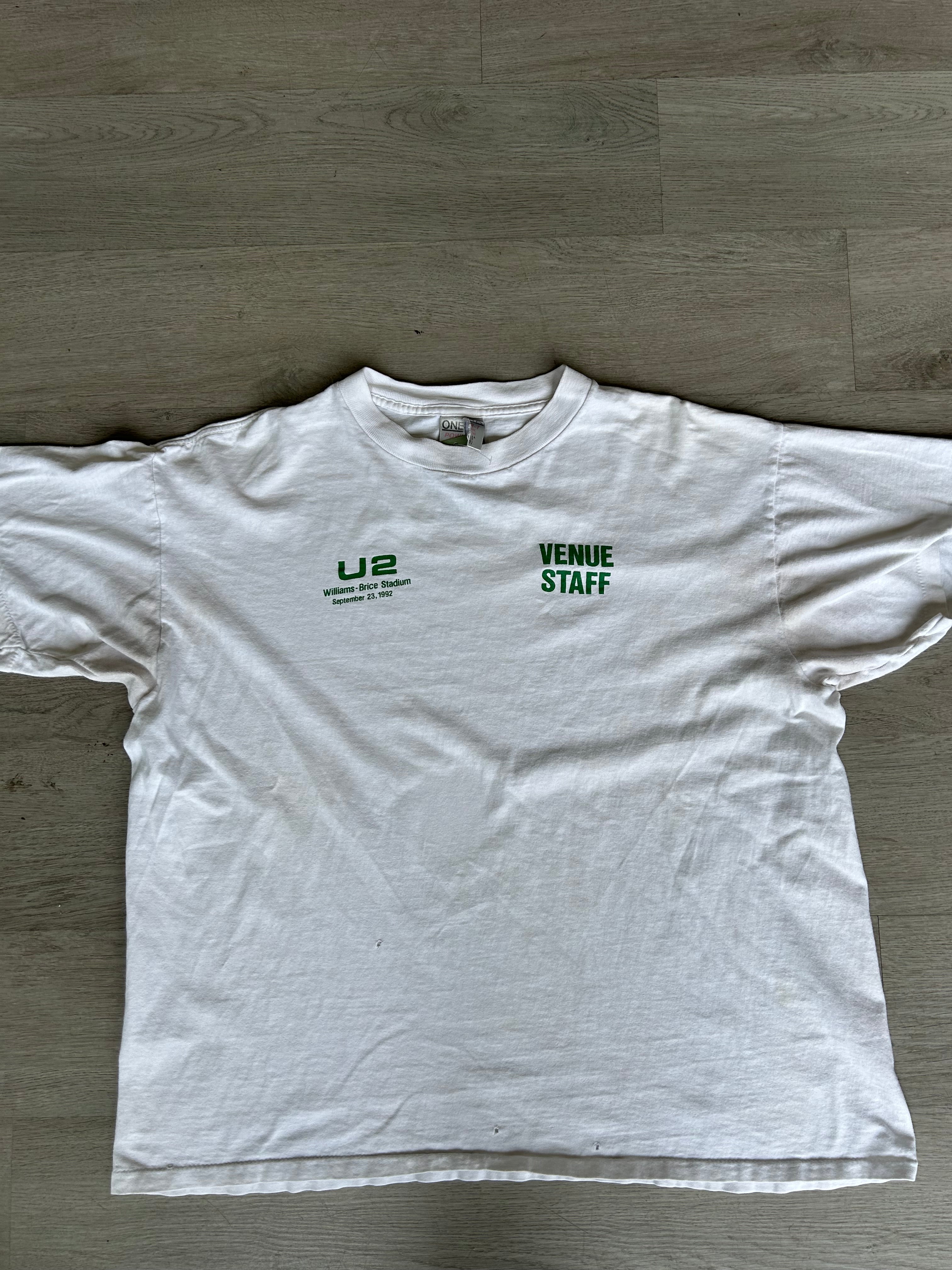 Vintage 1992 U2 Zoo TV Tour Venue Staff Tee