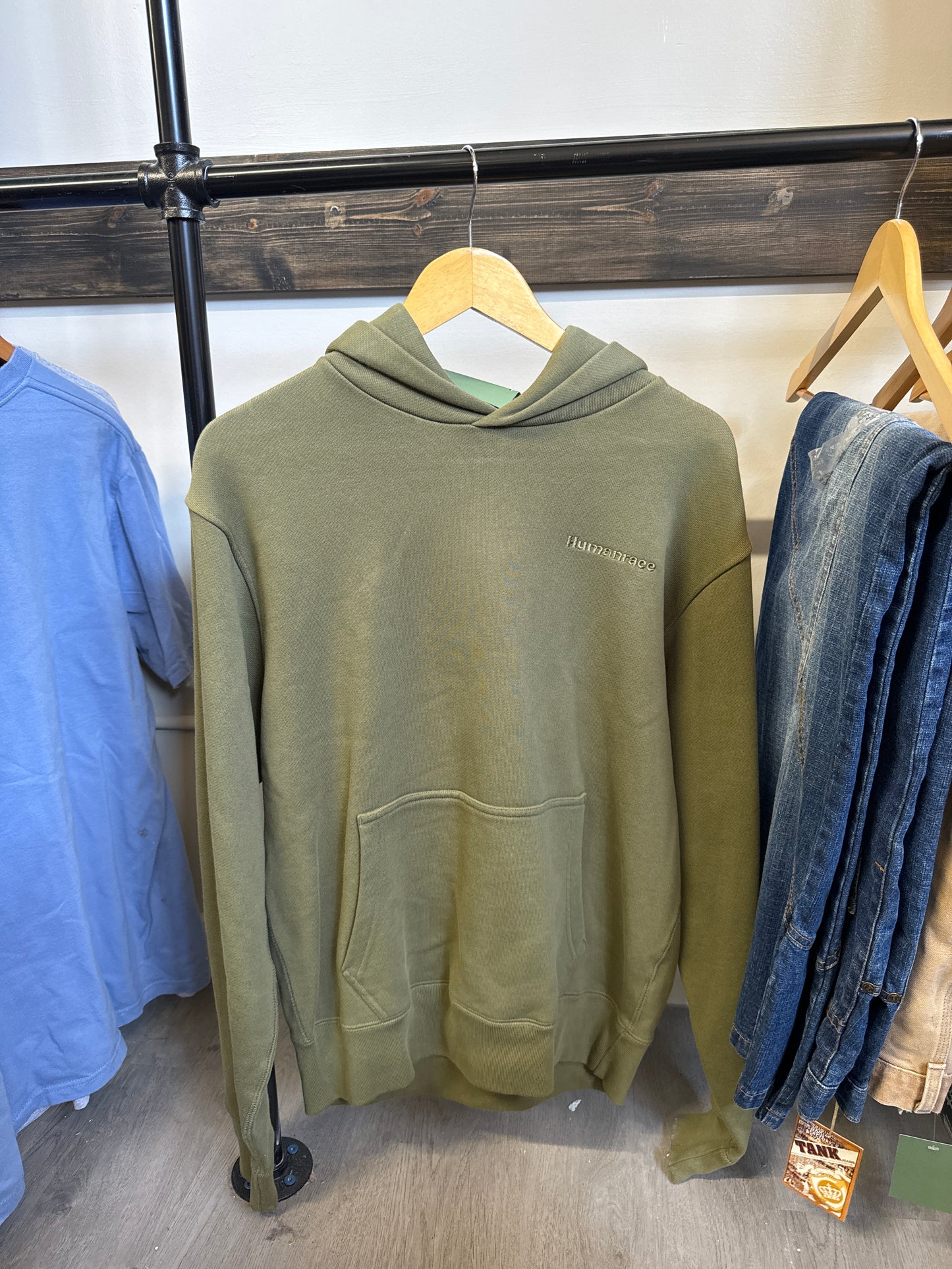 Adidas Pharrell Human Race Olive Hoodie