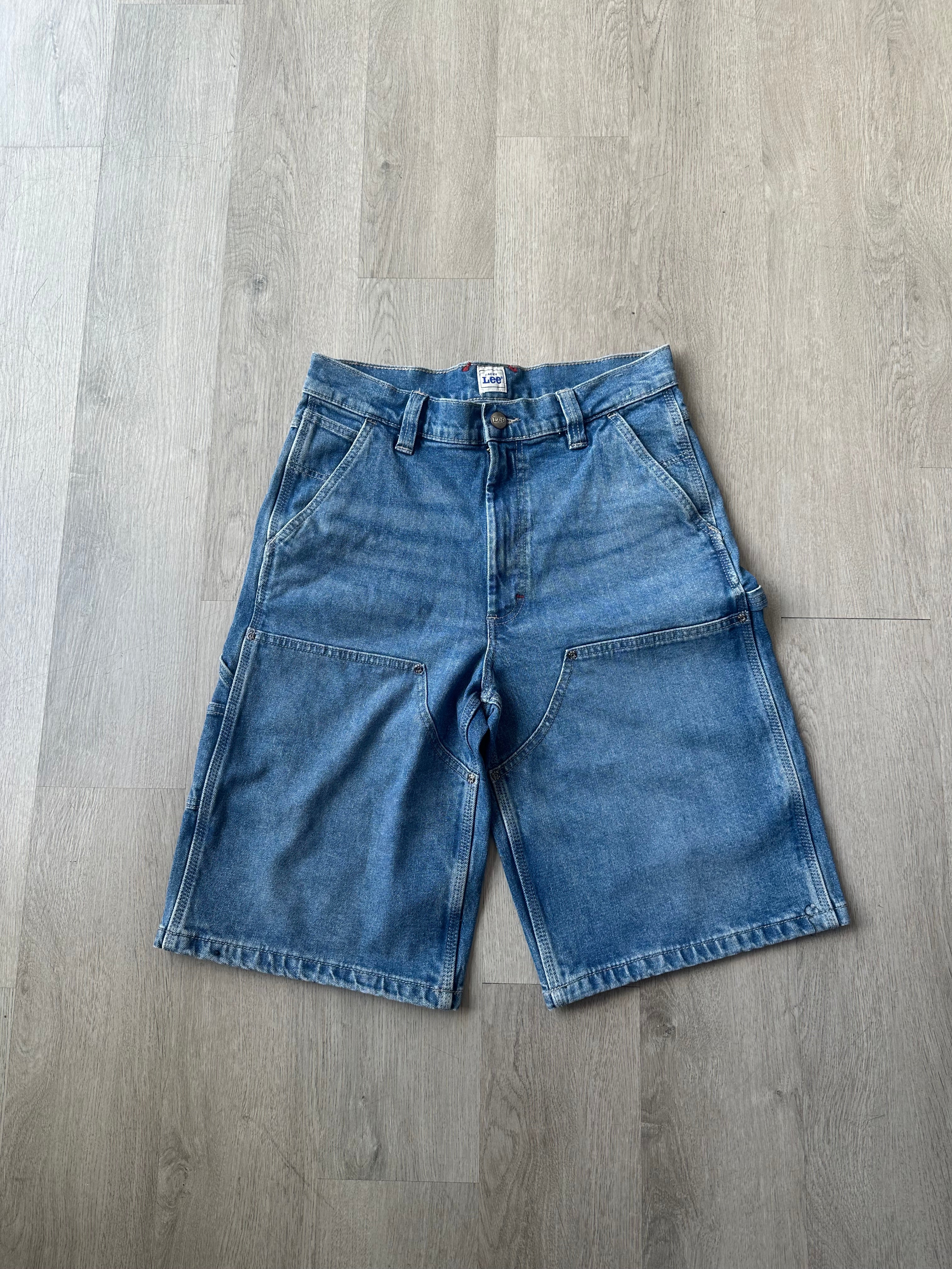 Lee Brand Indigo Wash Double Knee Jean Shorts Jorts