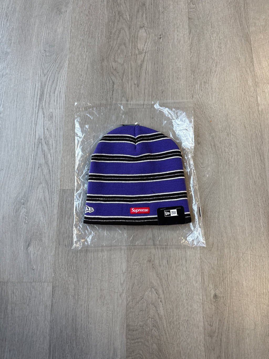Supreme New Era Purple Stripe Beanie (FW26)