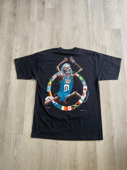 1996 Black Bone Man Skeleton Olympic Runner Tee
