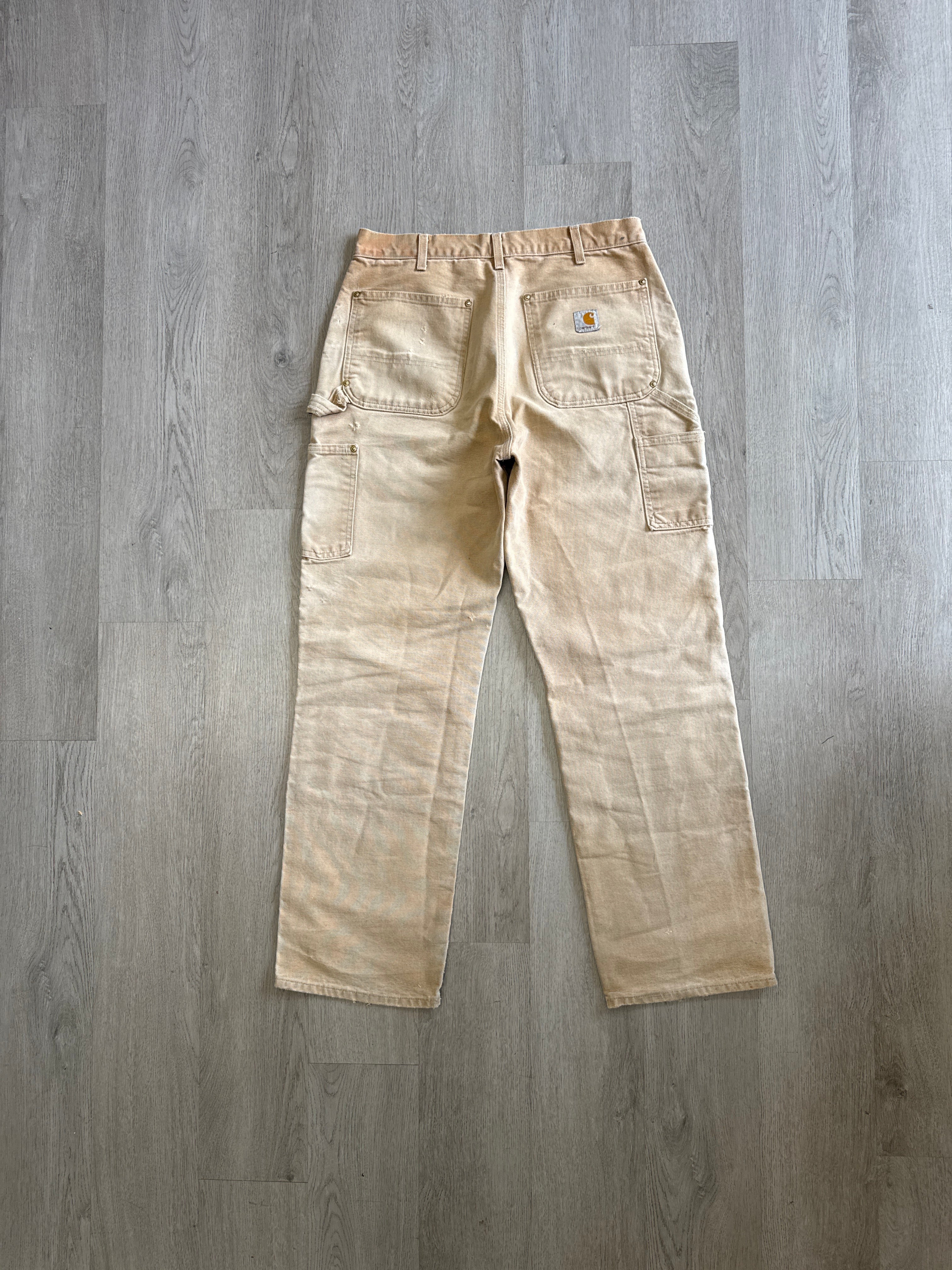 Vintage Carhartt Distressed Faded Tan Double Knee