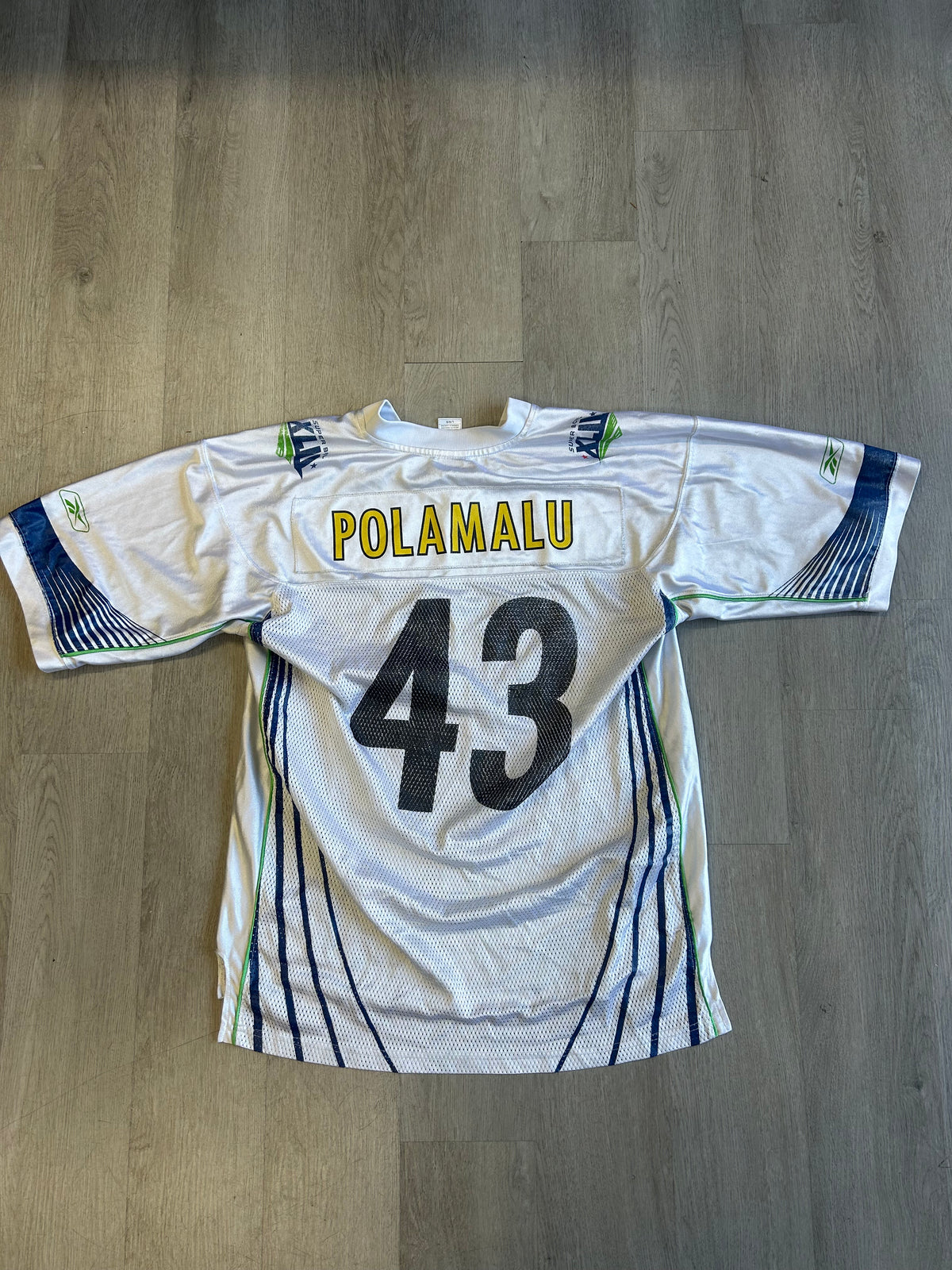 Vintage Reebok Pittsburgh Steelers Troy Polamalu Super Bowl XLIII Jersey