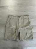 Carhartt Distressed Faded Khaki Beige Cargo Shorts