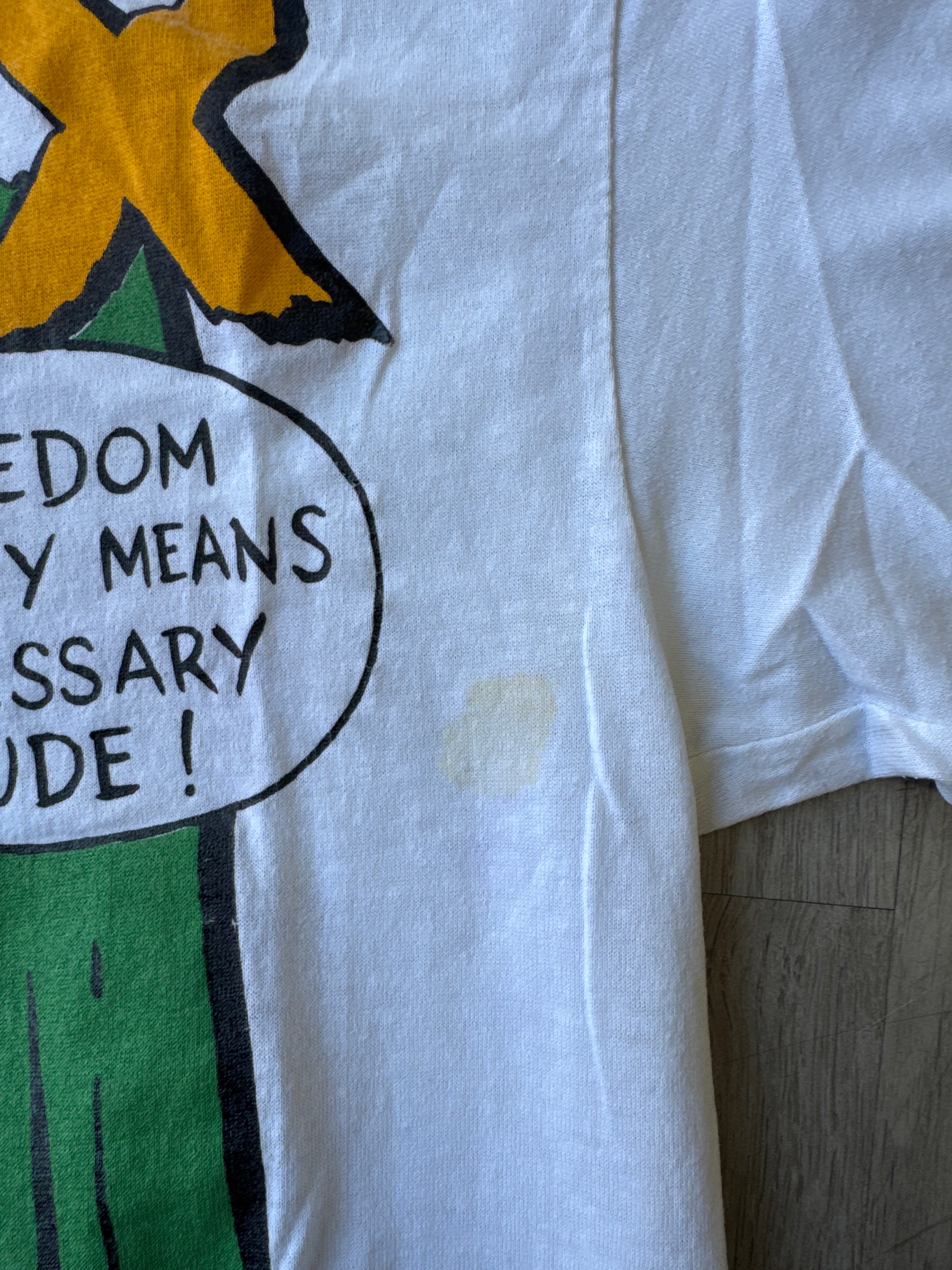 Vintage 90s Bart X Malcolm X Freedom By Any Means Necessary Dude No Sellout Tee