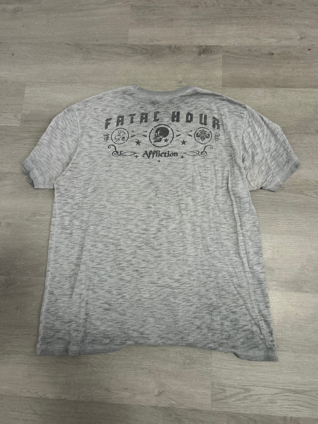 Y2K Grey Affliction Fatal Hour Tee
