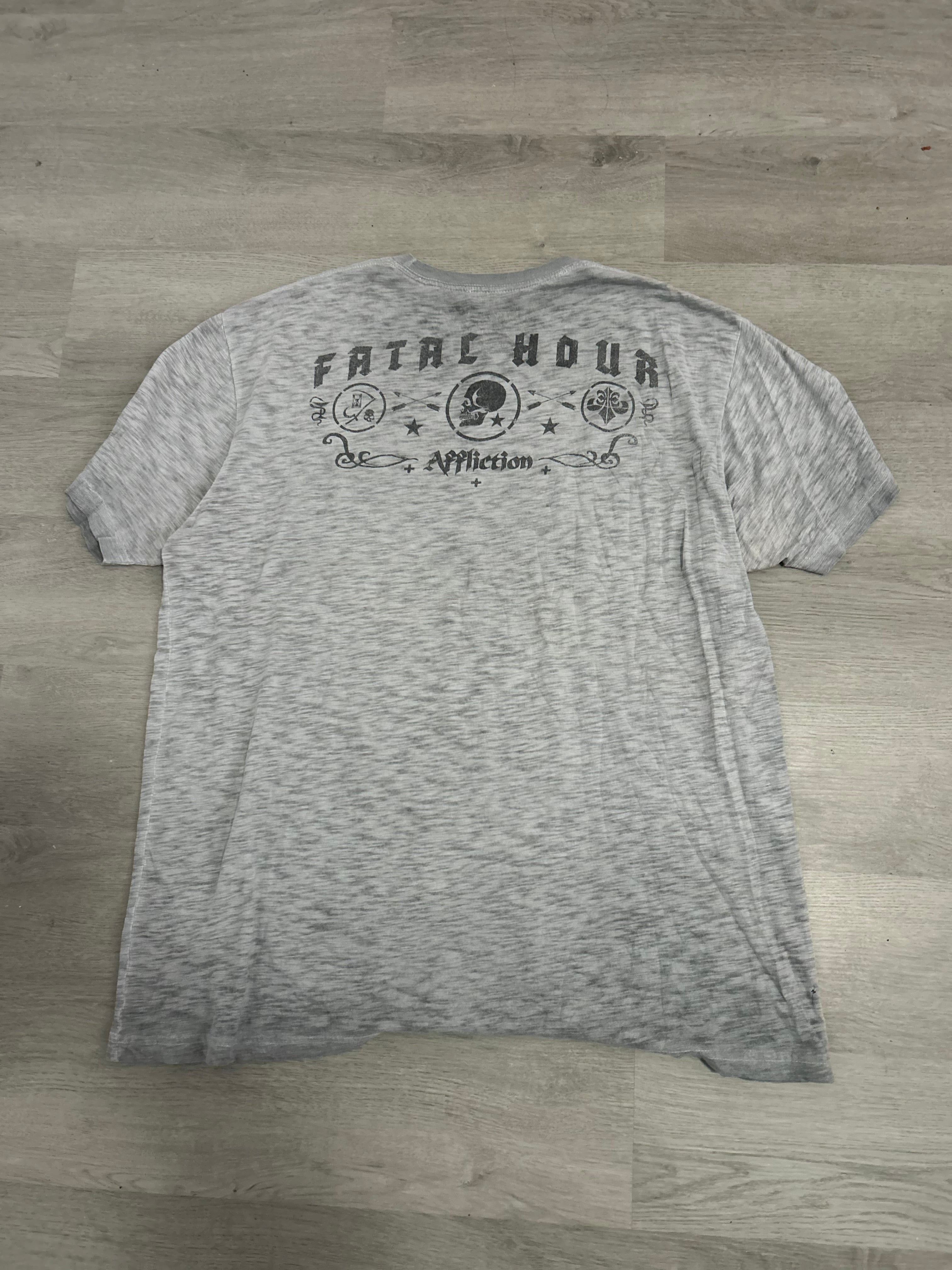Y2K Grey Affliction Fatal Hour Tee